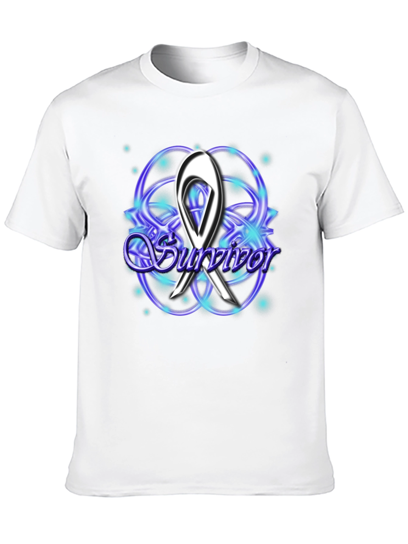 Black Survivor Ribbon T-Shirt - Awareness Tee view 10