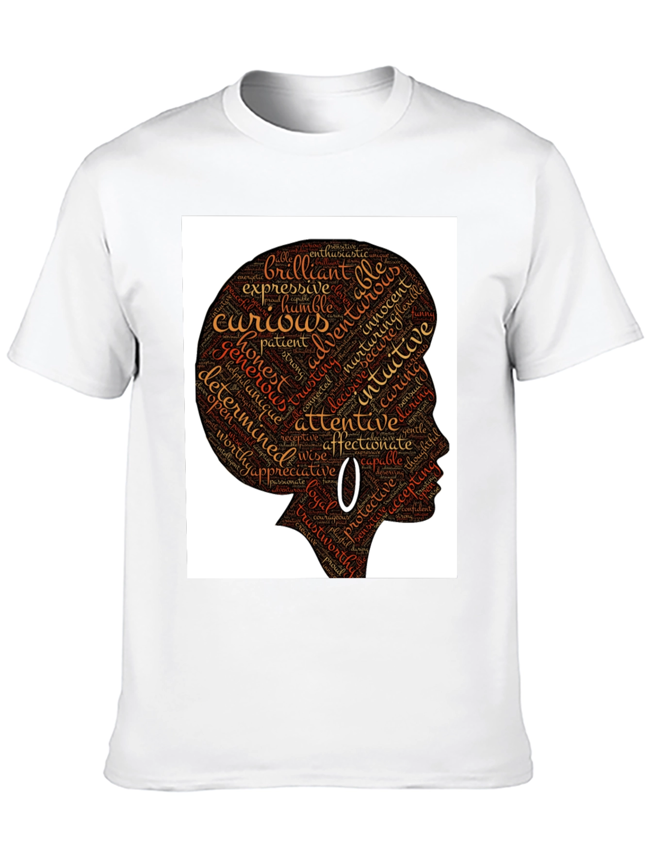 Black Empowered Woman Word Art T-Shirt view 10