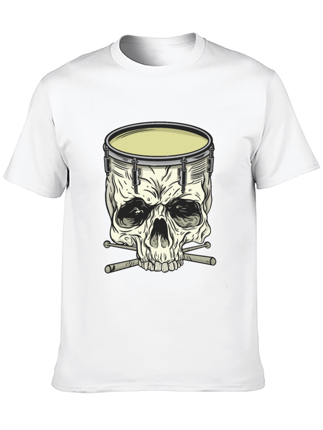 Black Skull Drummer Graphic T-Shirt - Rock Music Tee view 10