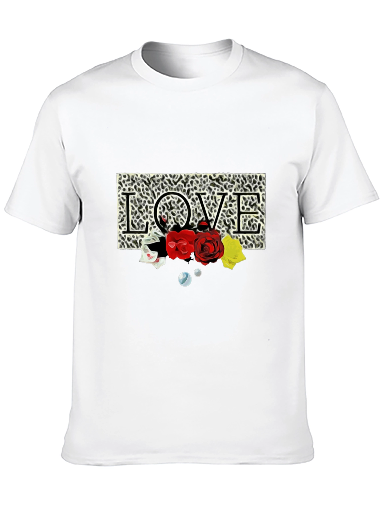 Black Leopard Love Roses Graphic T-Shirt view 10