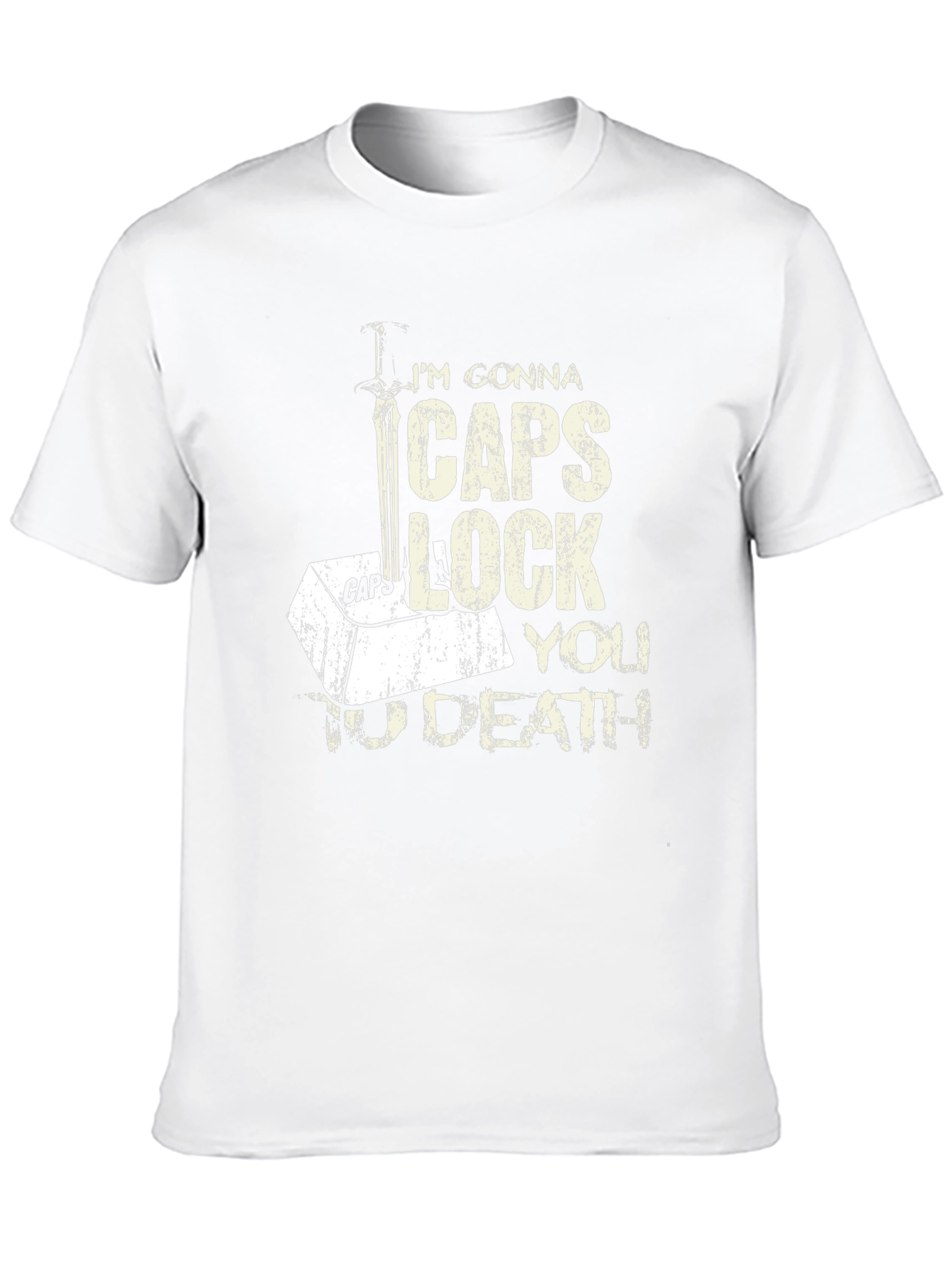 Black Caps Lock You To Death T-Shirt - Black view 10
