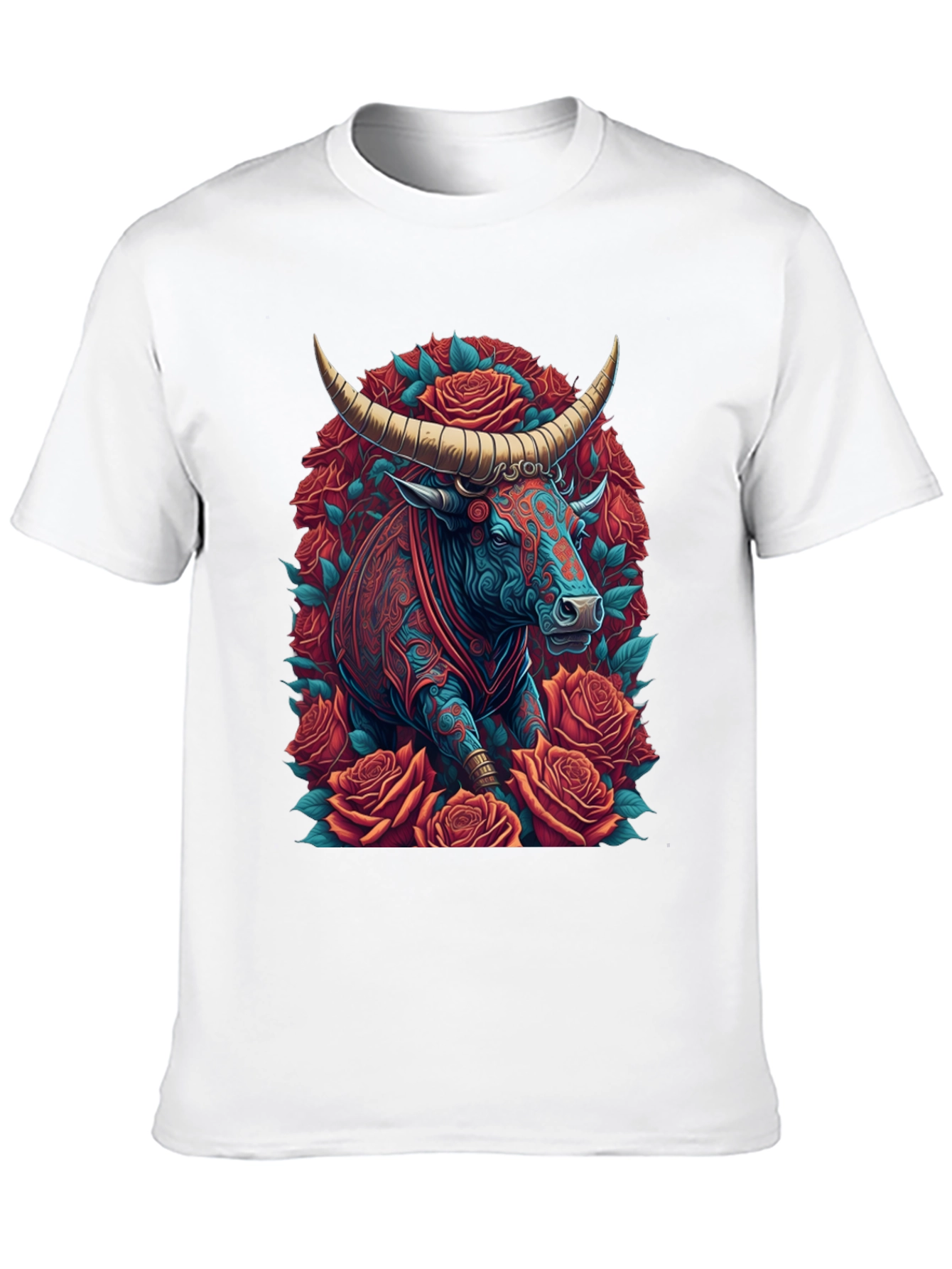 Black Bull & Roses Graphic Tee view 10