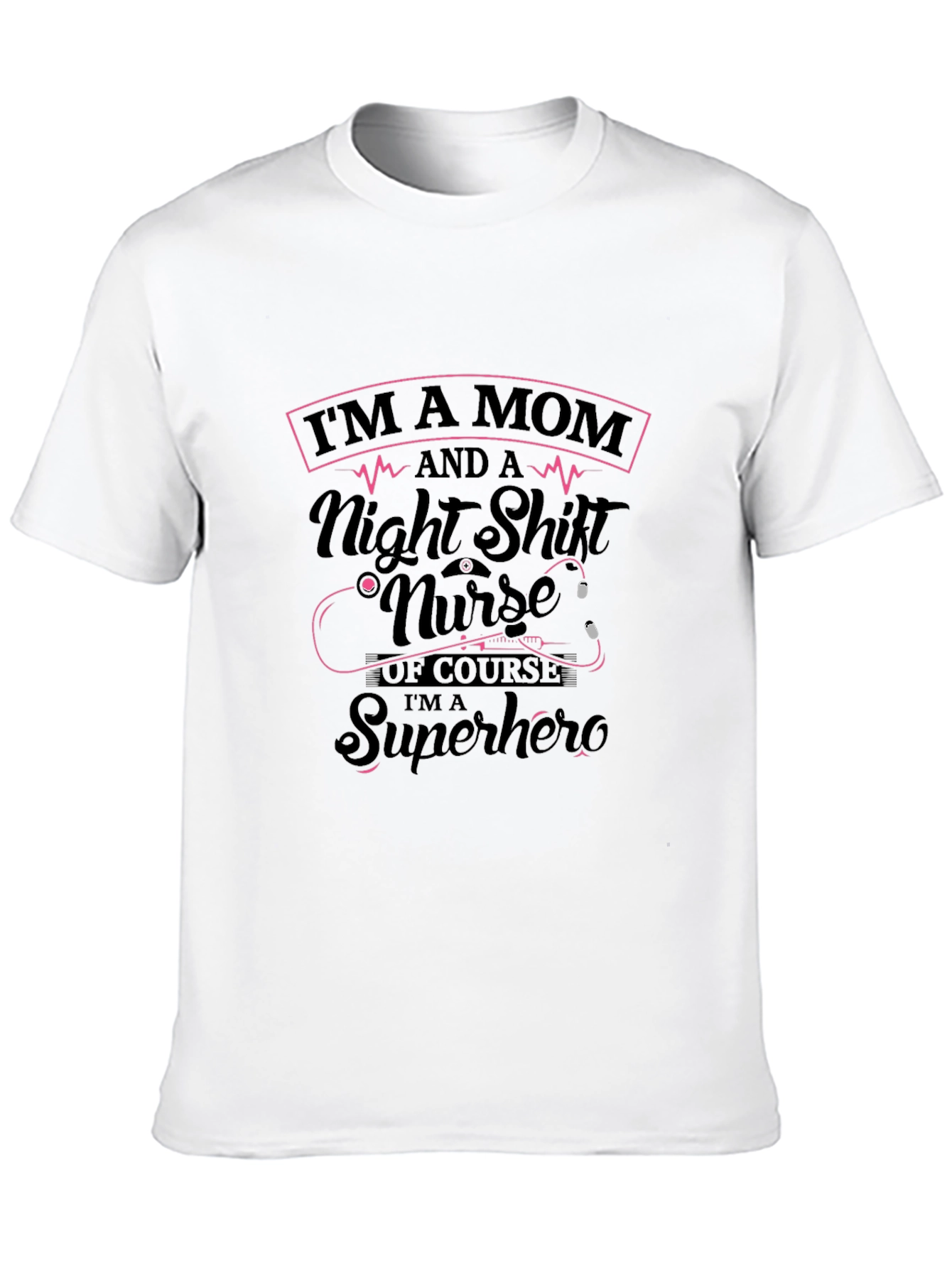 Black Mom Night Shift Nurse Superhero Black T-Shirt view 10