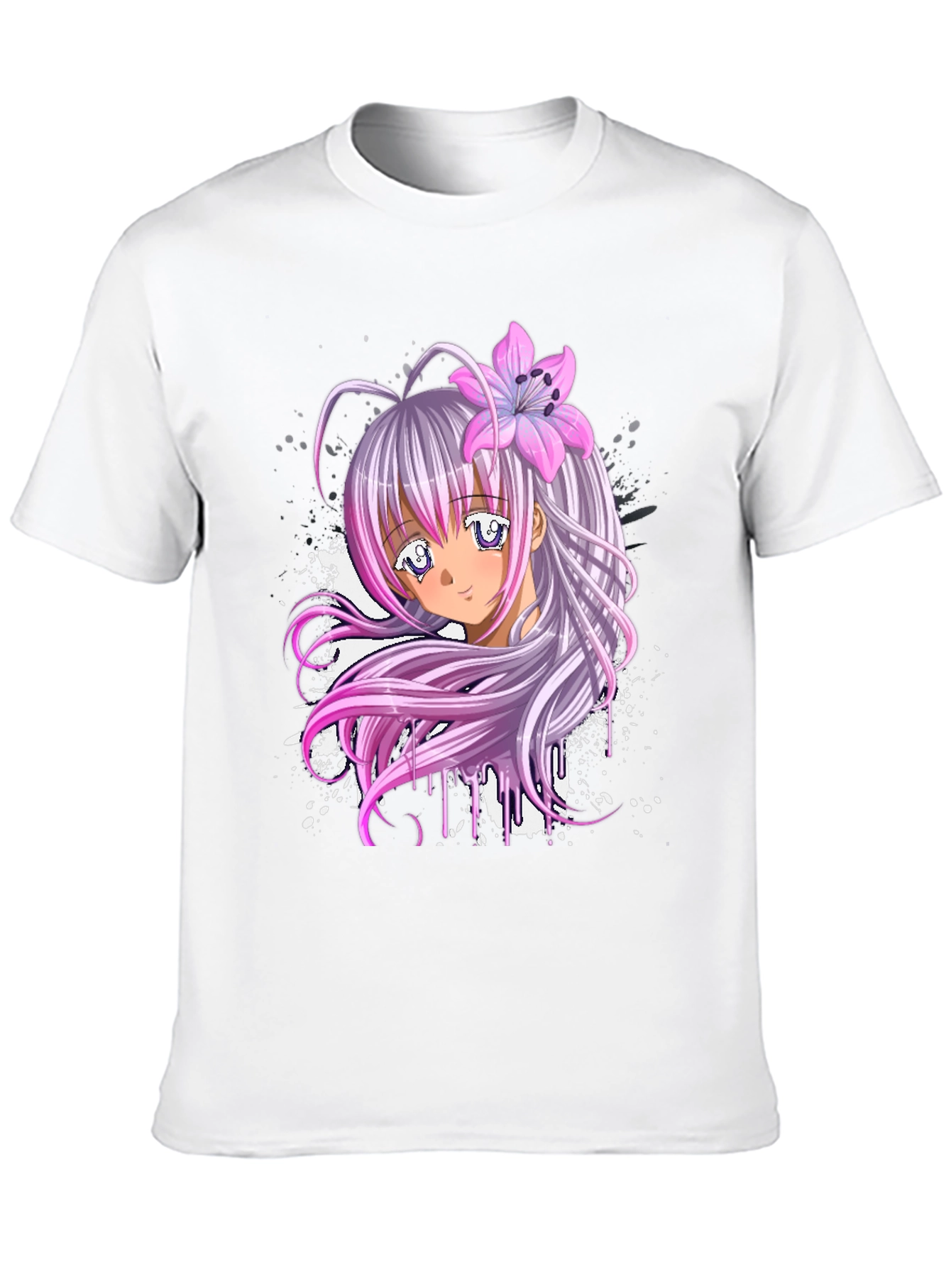Black Anime Girl Graphic Black T-Shirt view 10
