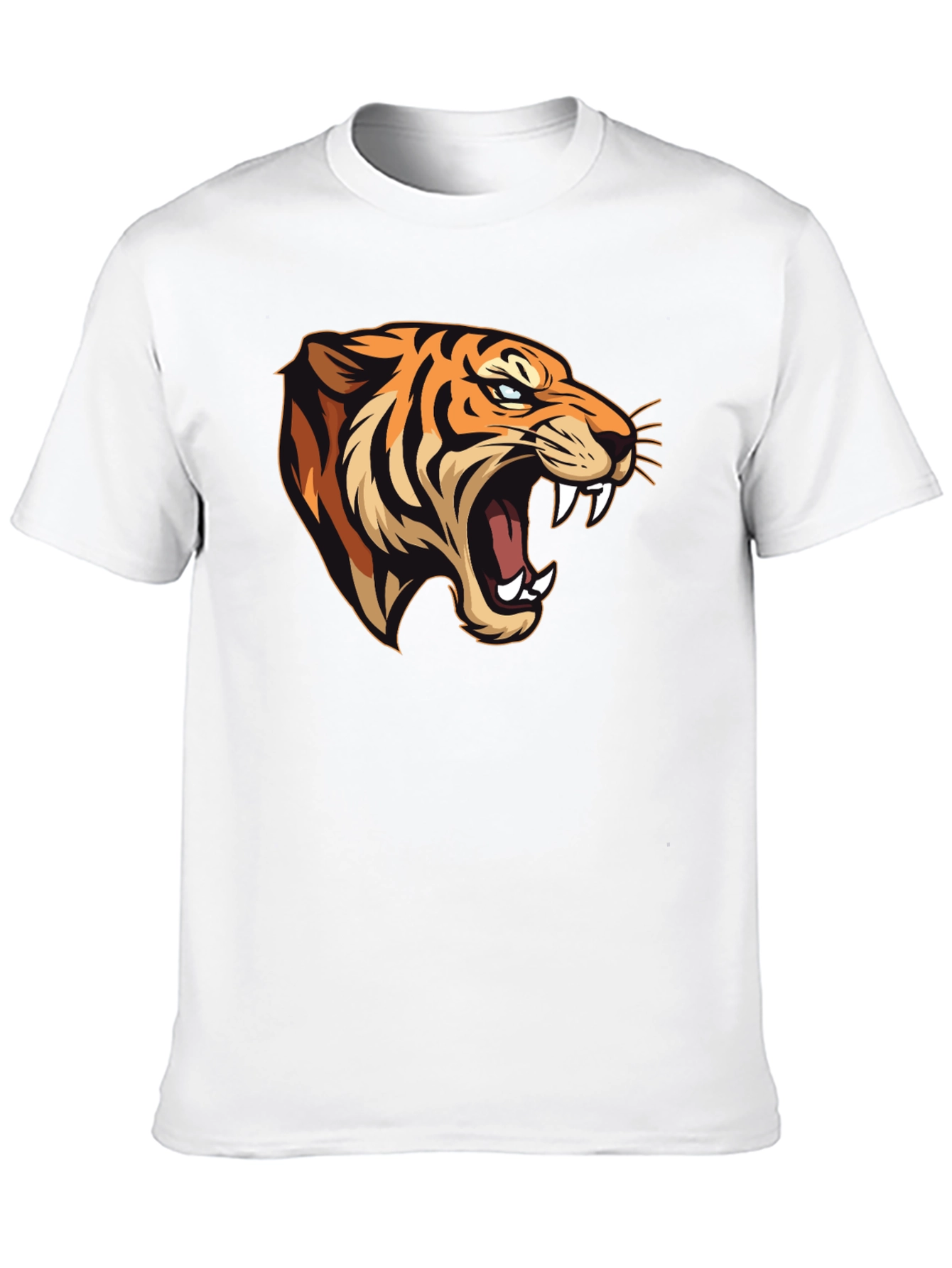 Black Fierce Tiger Graphic Tee - Men's Black T-Shirt view 10