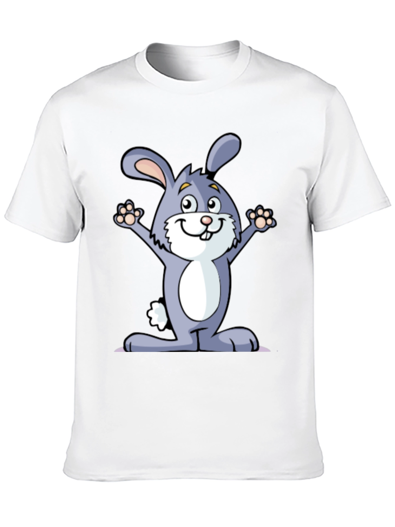 Black Funny Rabbit Graphic Tee - Black Cotton T-Shirt view 10