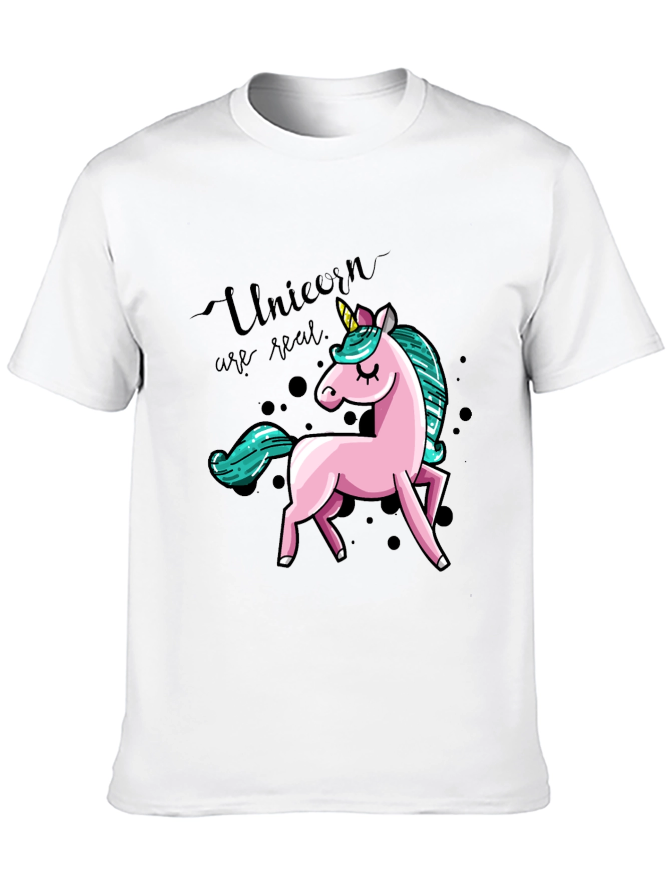 Unicorn Graphic Print T-Shirt - Black - 10