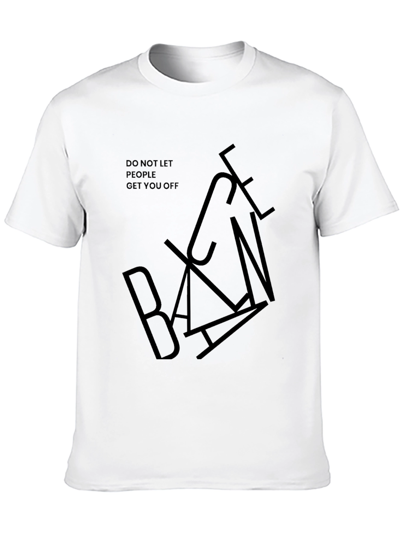 Black Edgy Black Graphic Tee - 'Do Not Let People Get You Off' view 10