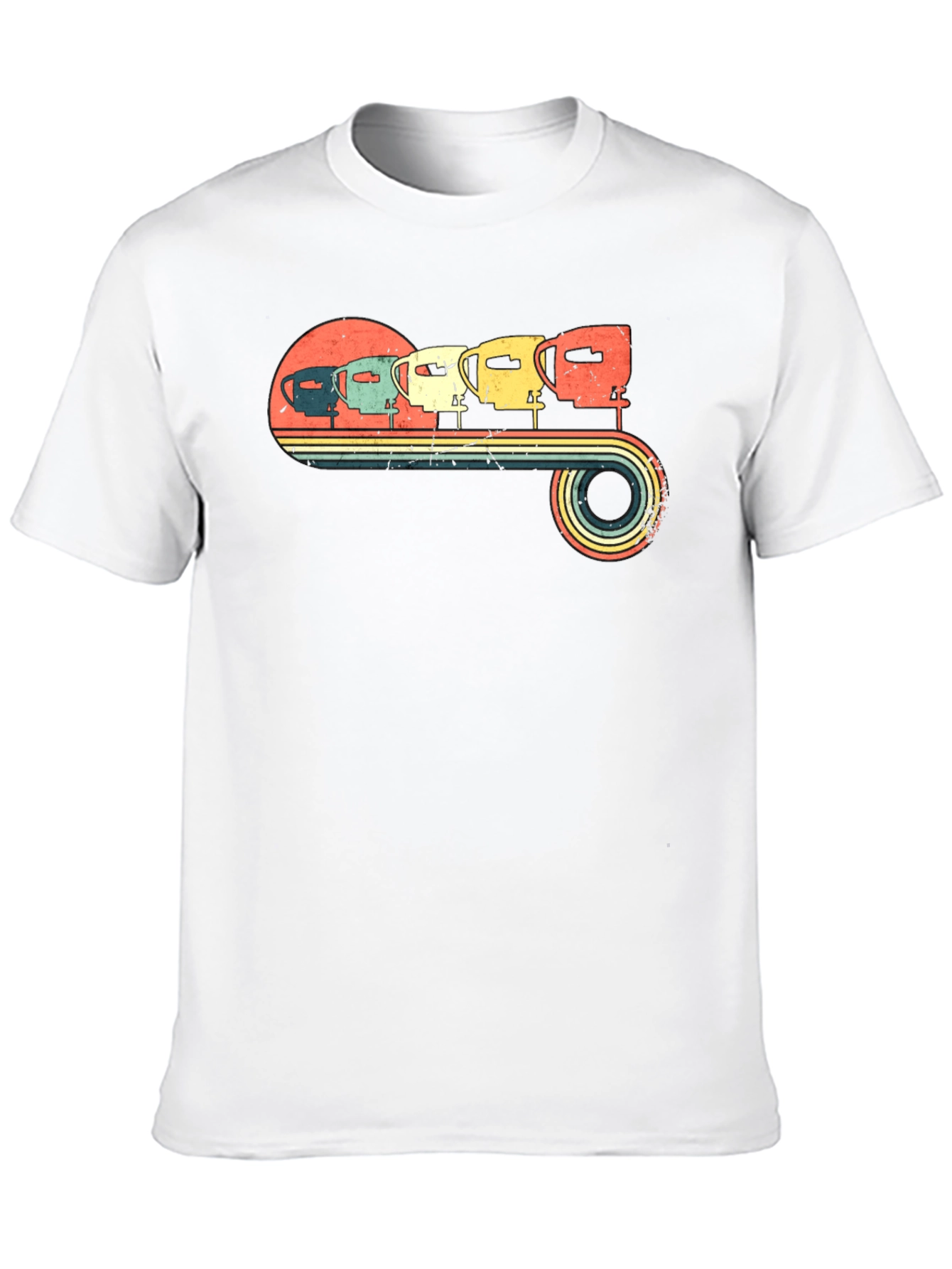 Black Vintage Camper Van T-Shirt view 10