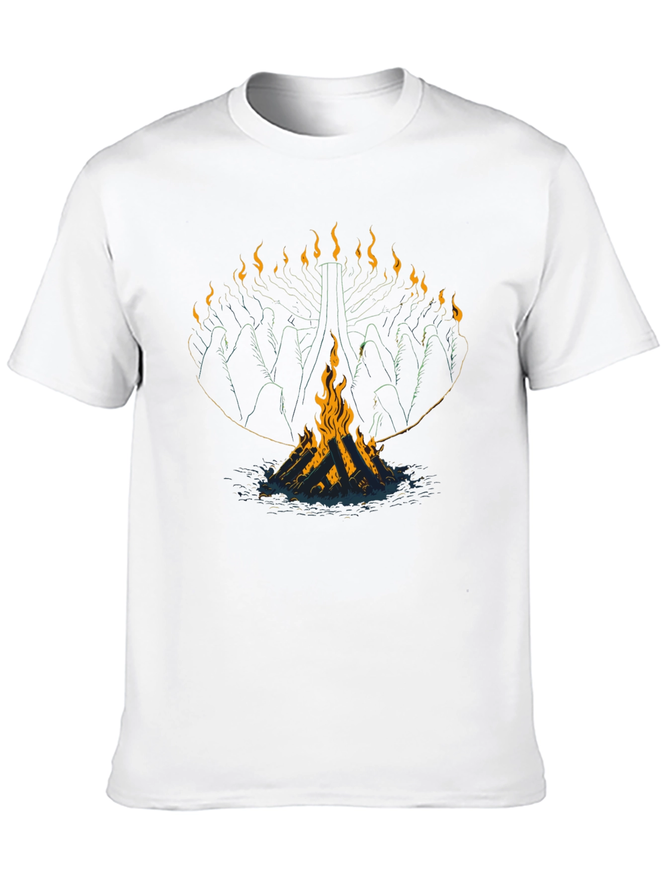 Black Mystic Fire T-Shirt: Unique Graphic Tee view 10