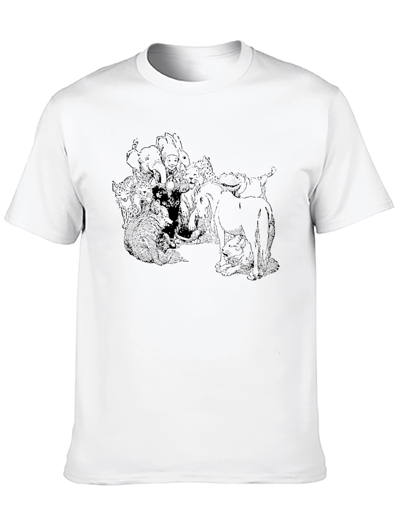 Black Men's Graphic Print Crew Neck T-Shirt view 10