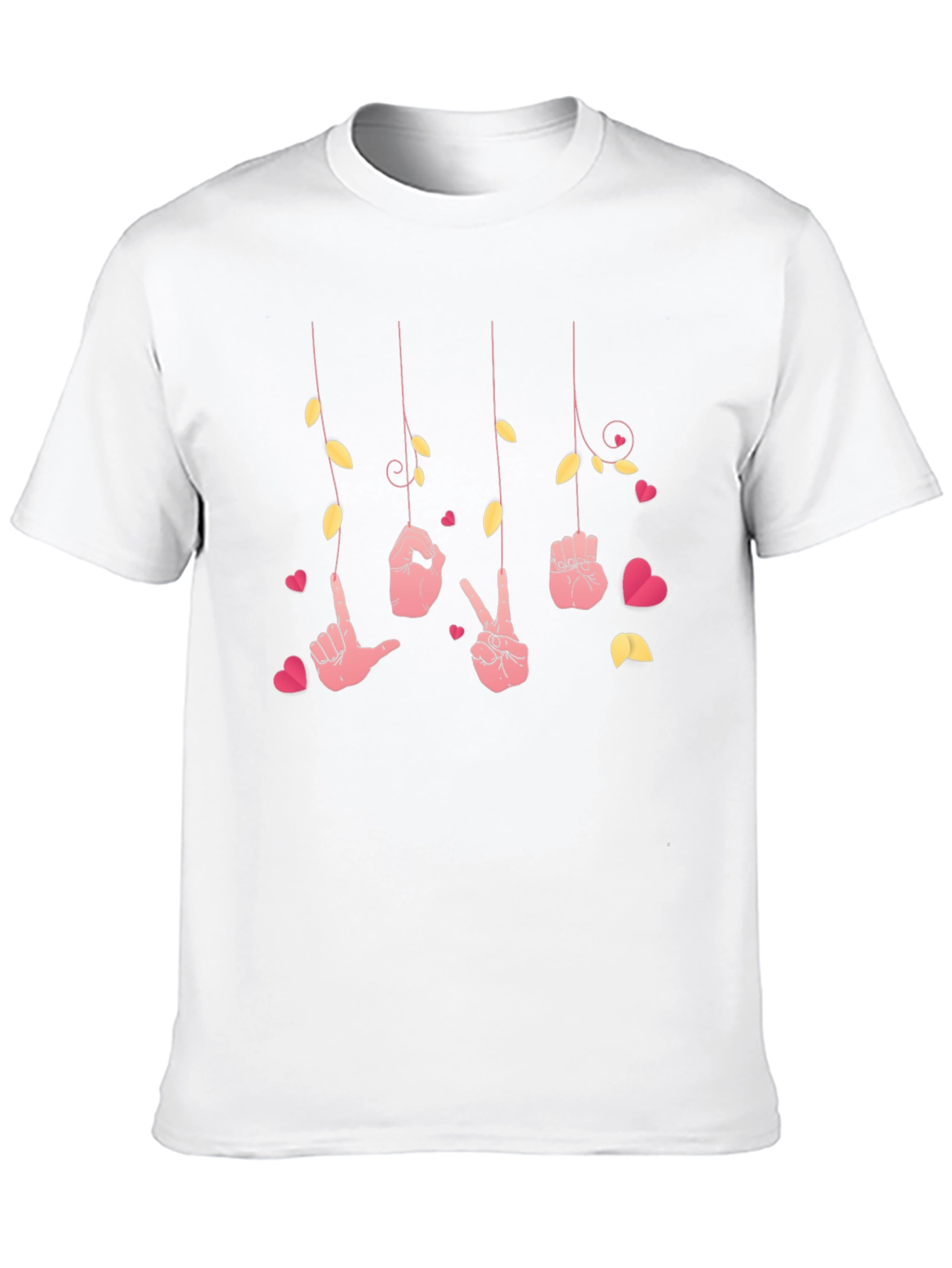 Black Love Sign Language T-Shirt - Heart Design view 10