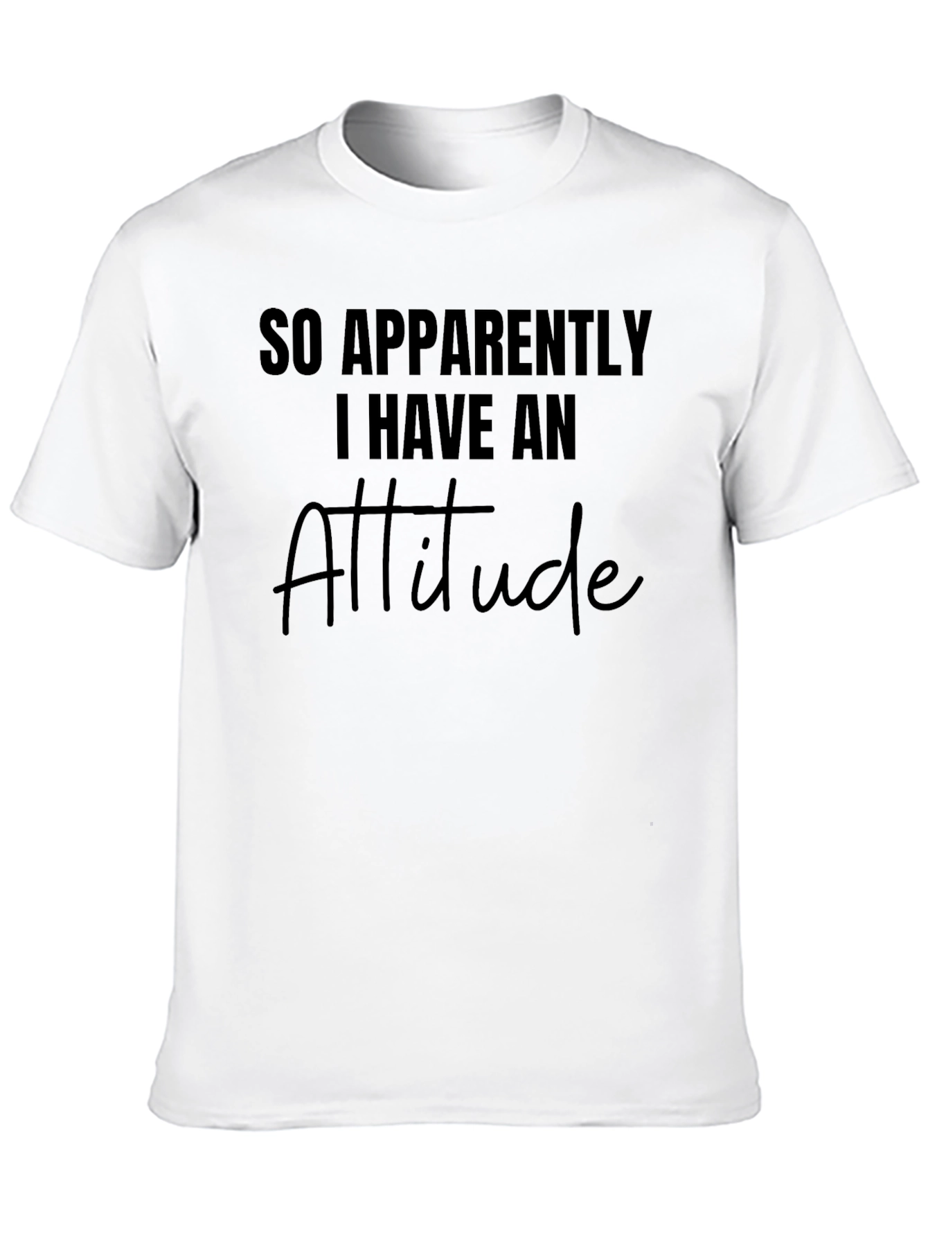 Black Attitude Black T-Shirt - Funny Slogan Tee view 10