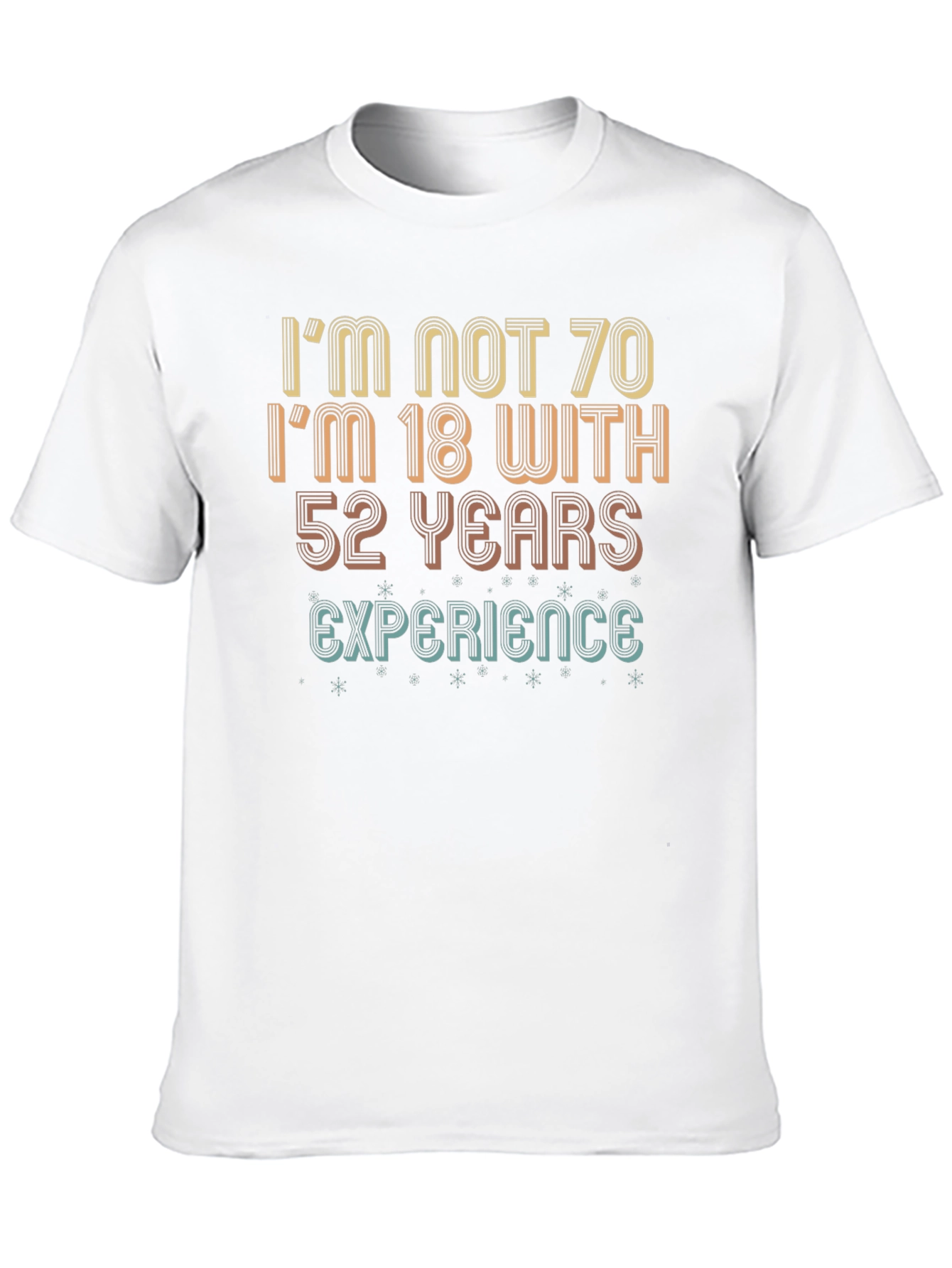 Black Funny 70th Birthday T-Shirt: 18 with 52 Years Experience! view 10