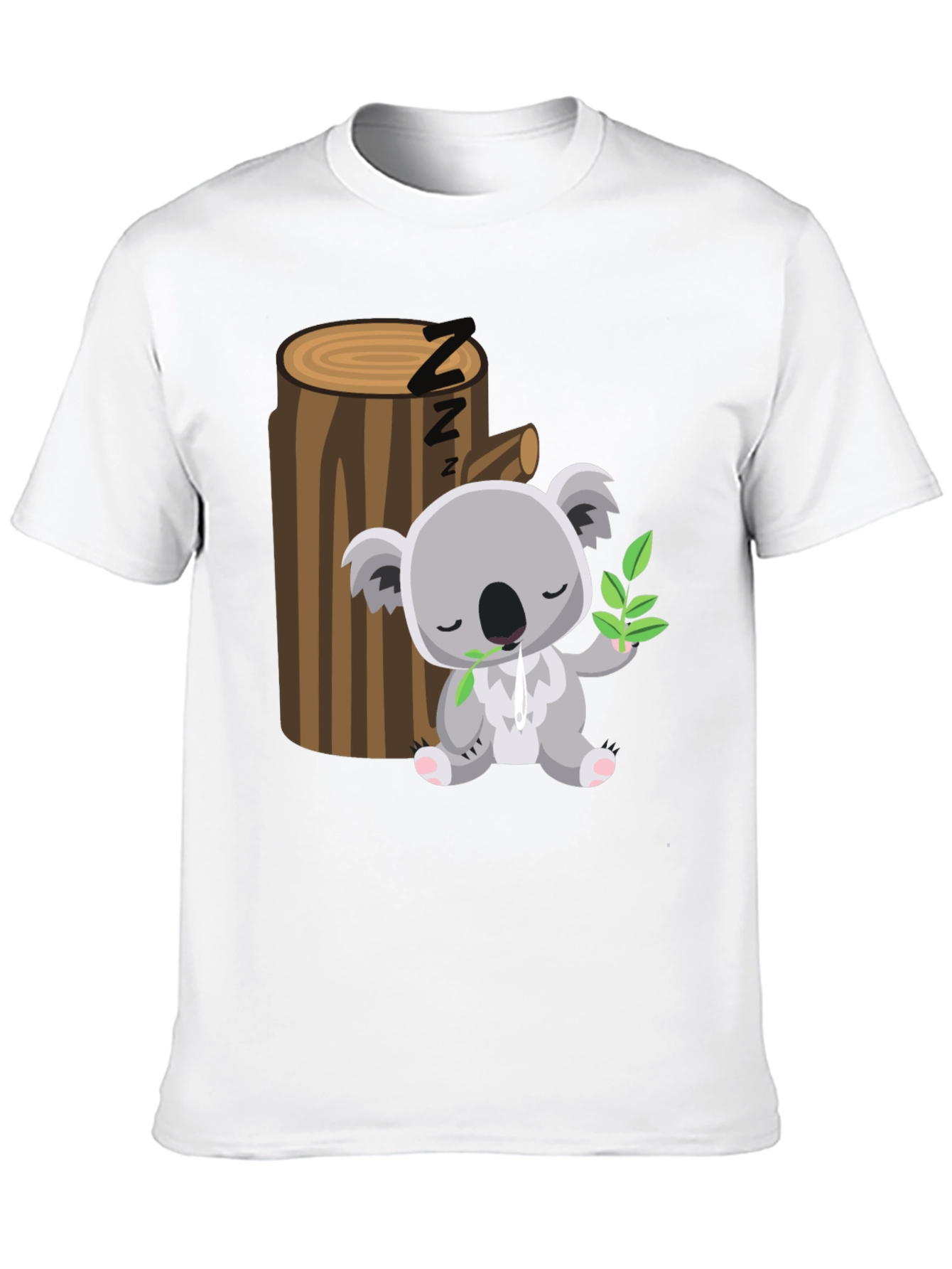 Black Sleeping Koala T-Shirt - Cute Cartoon Design view 10