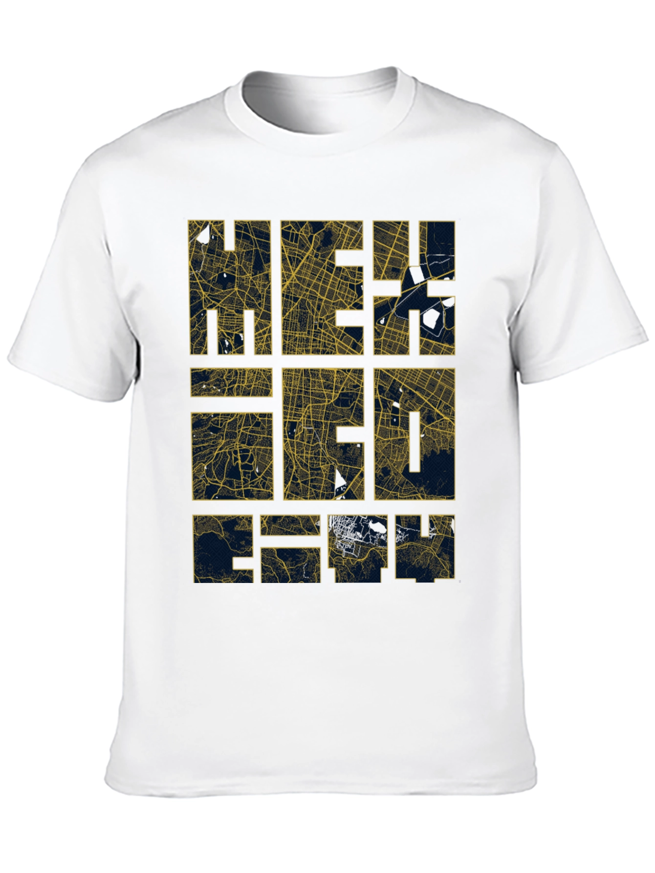 Black Geometric Map T-Shirt - Modern City Style view 10