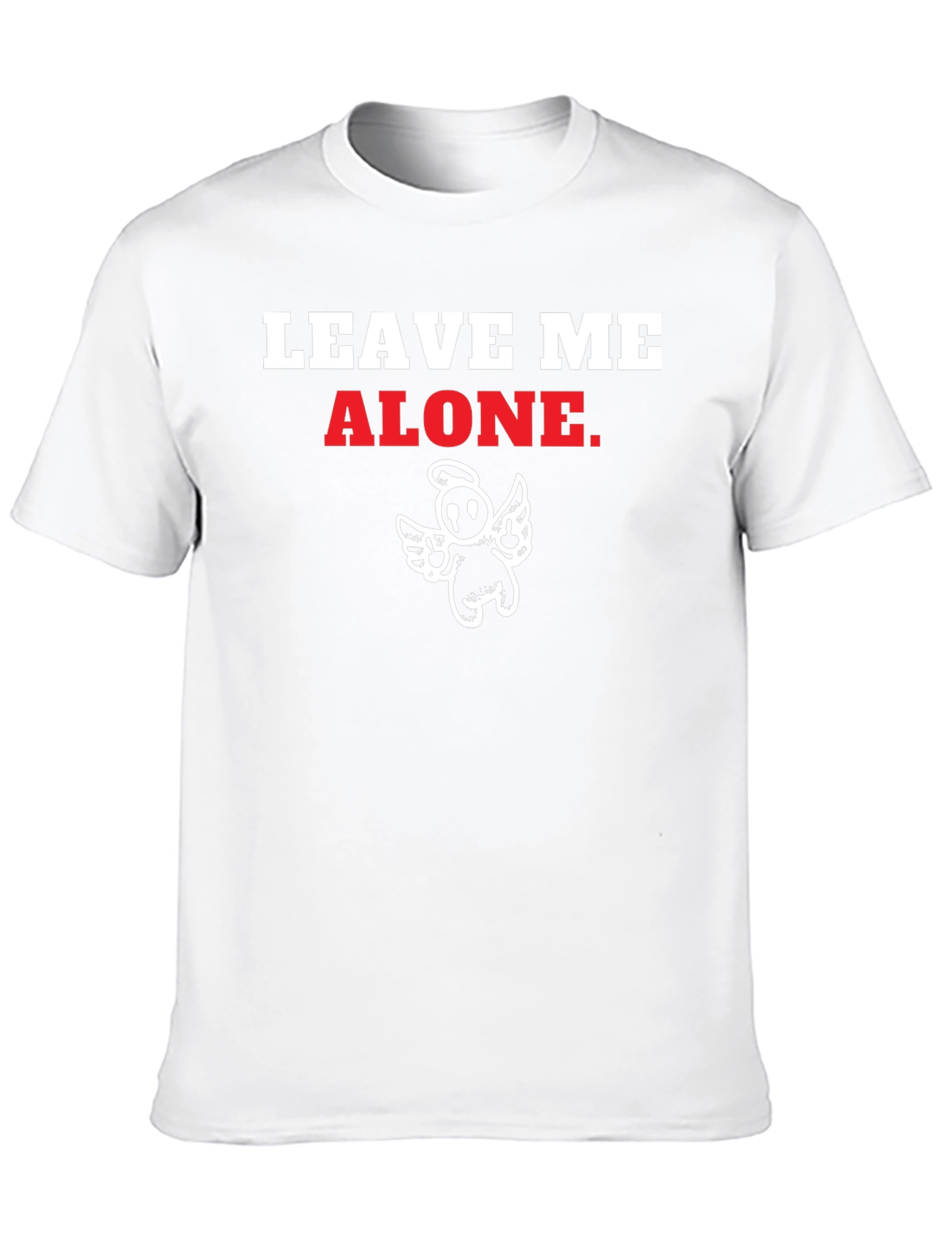 Black Leave Me Alone T-Shirt Funny Angel Graphic Tee view 10