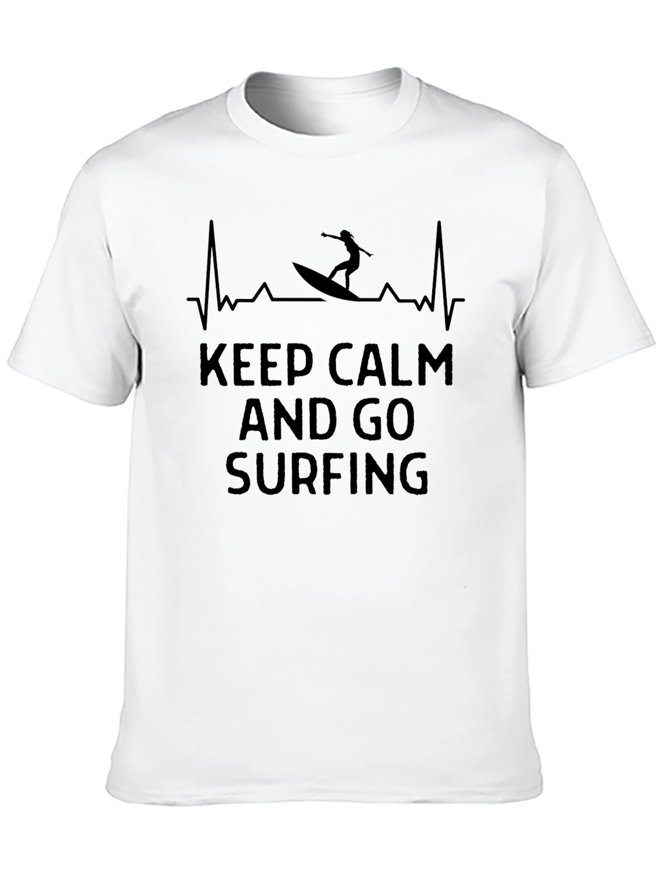 Black Keep Calm and Go Surfing Black T-Shirt view 10