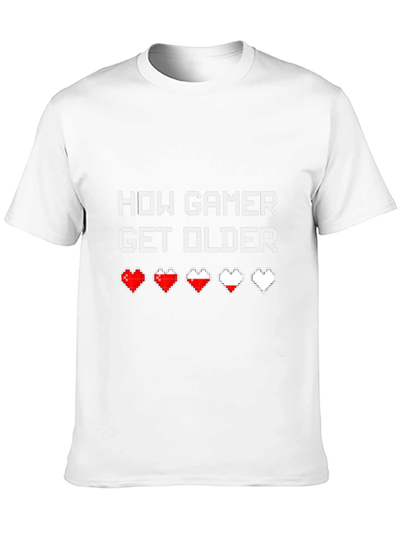 Black How Gamer Get Older Funny Graphic T-Shirt view 10