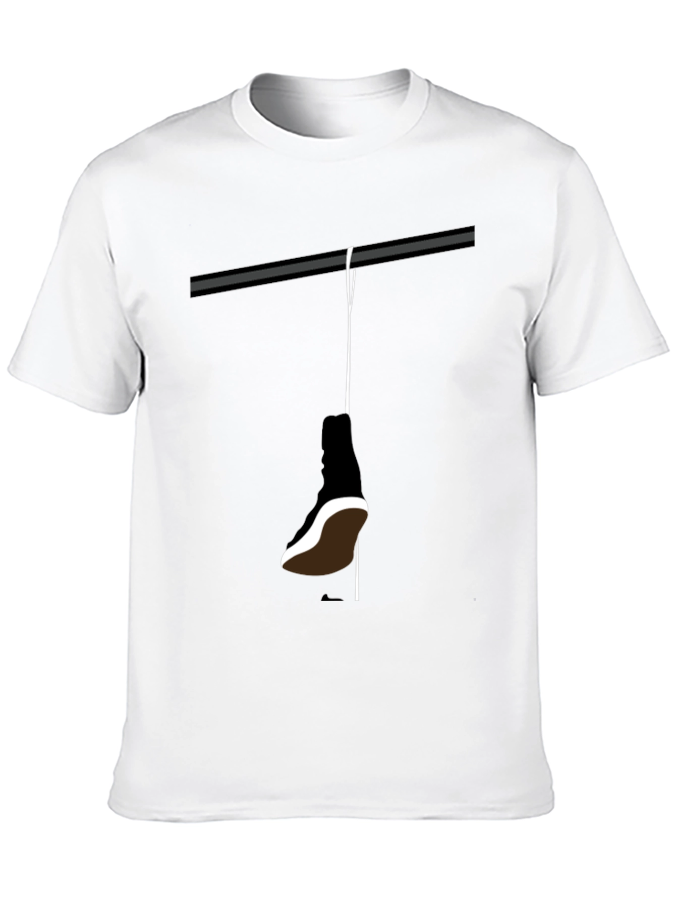 Black Hanging Shoe T-Shirt - Stylish Graphic Tee view 10
