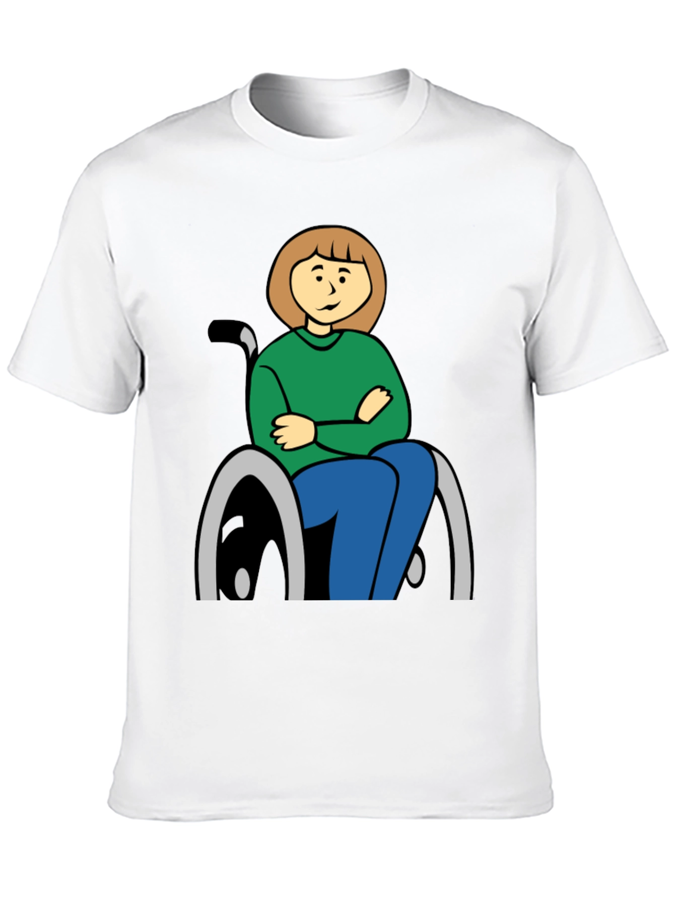 Black Cartoon Woman in Wheelchair Graphic Tee view 10