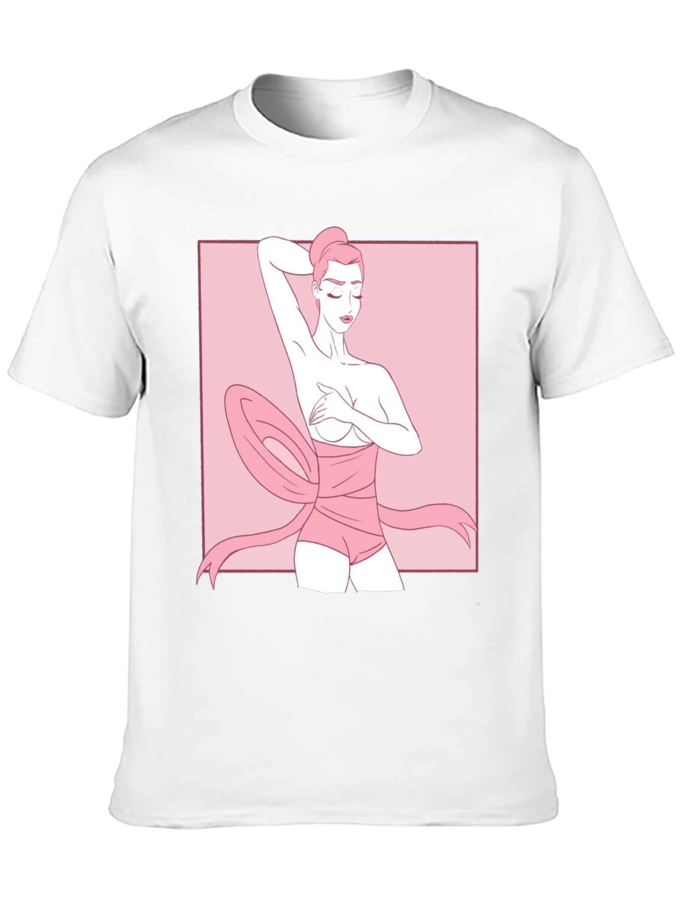 Black Ribbon Wrapped Woman Graphic Tee - Unique Design view 10