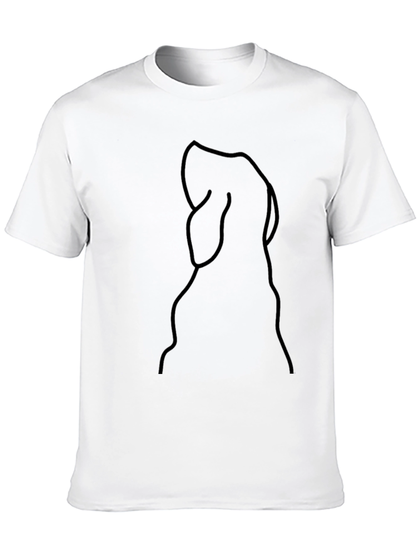 Black Minimalist Dog Line Art Black T-Shirt view 10