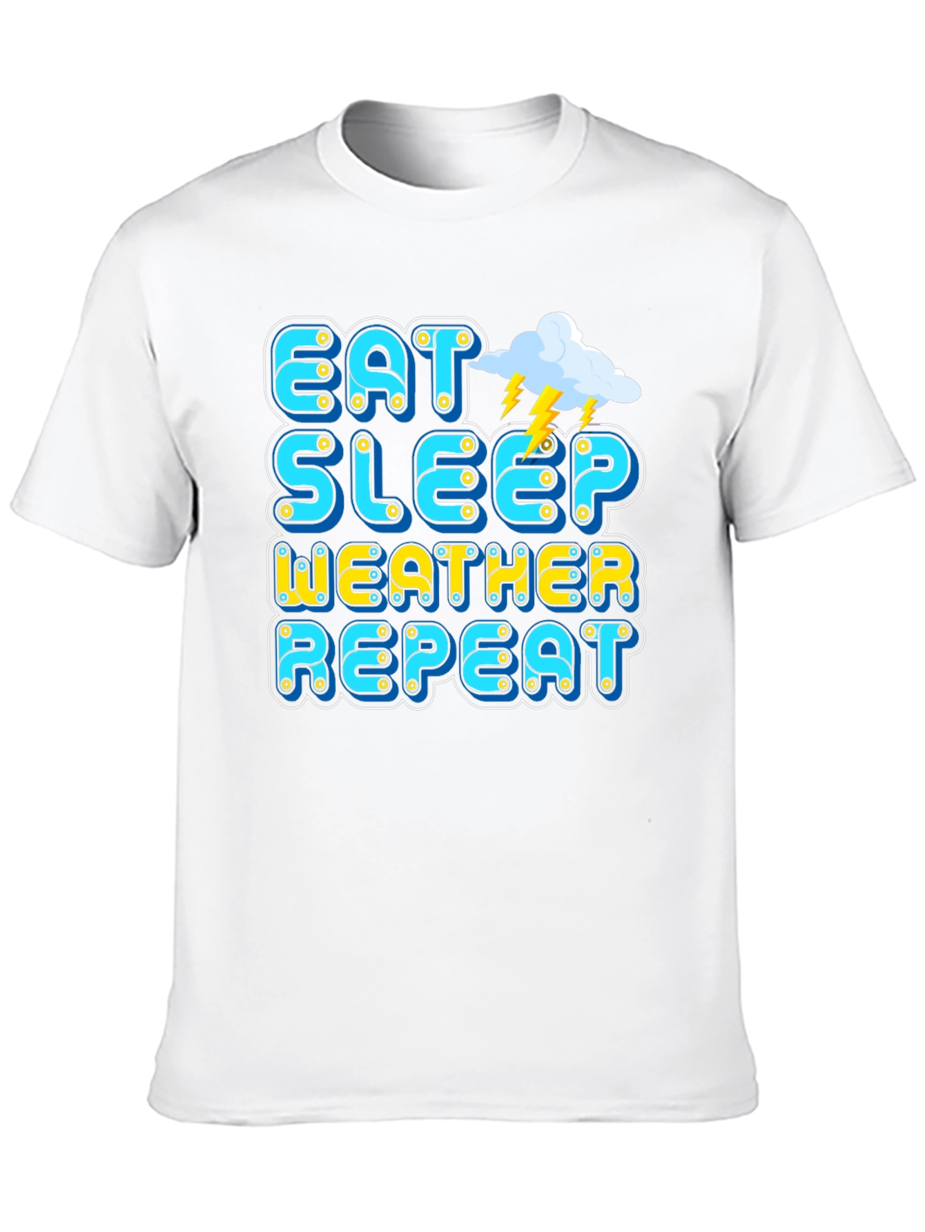 Black Eat Sleep Weather Repeat Graphic Tee view 10