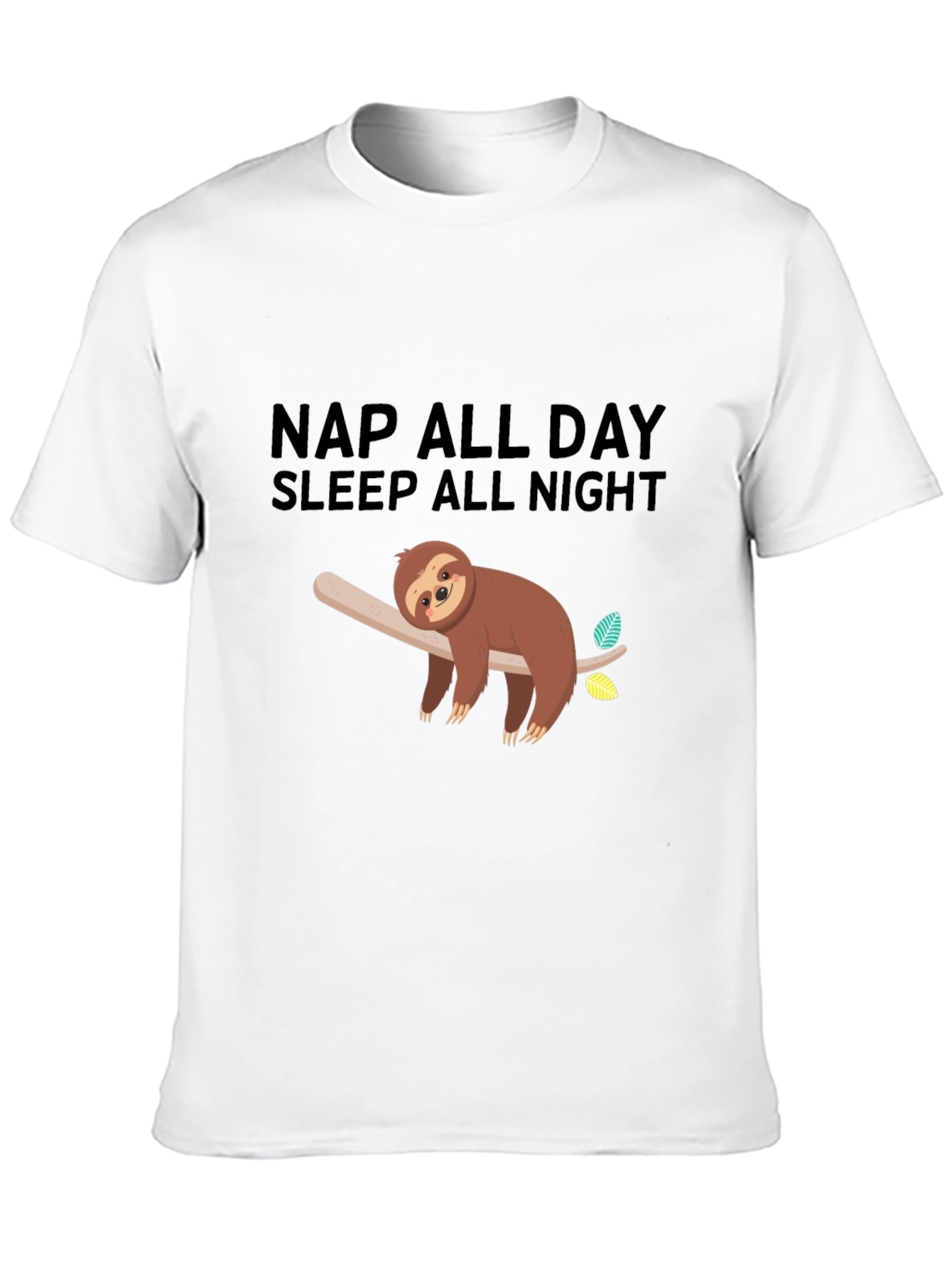 Black Nap All Day Sloth Graphic Tee - Black Casual Comfort view 10