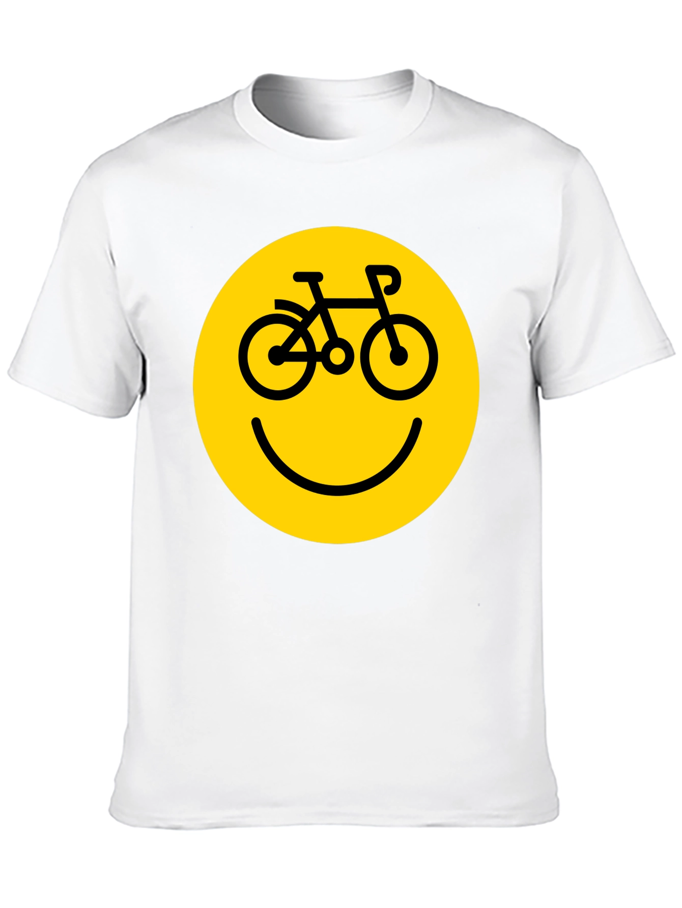 Black Smiley Face Bike T-Shirt - Yellow Graphic view 10