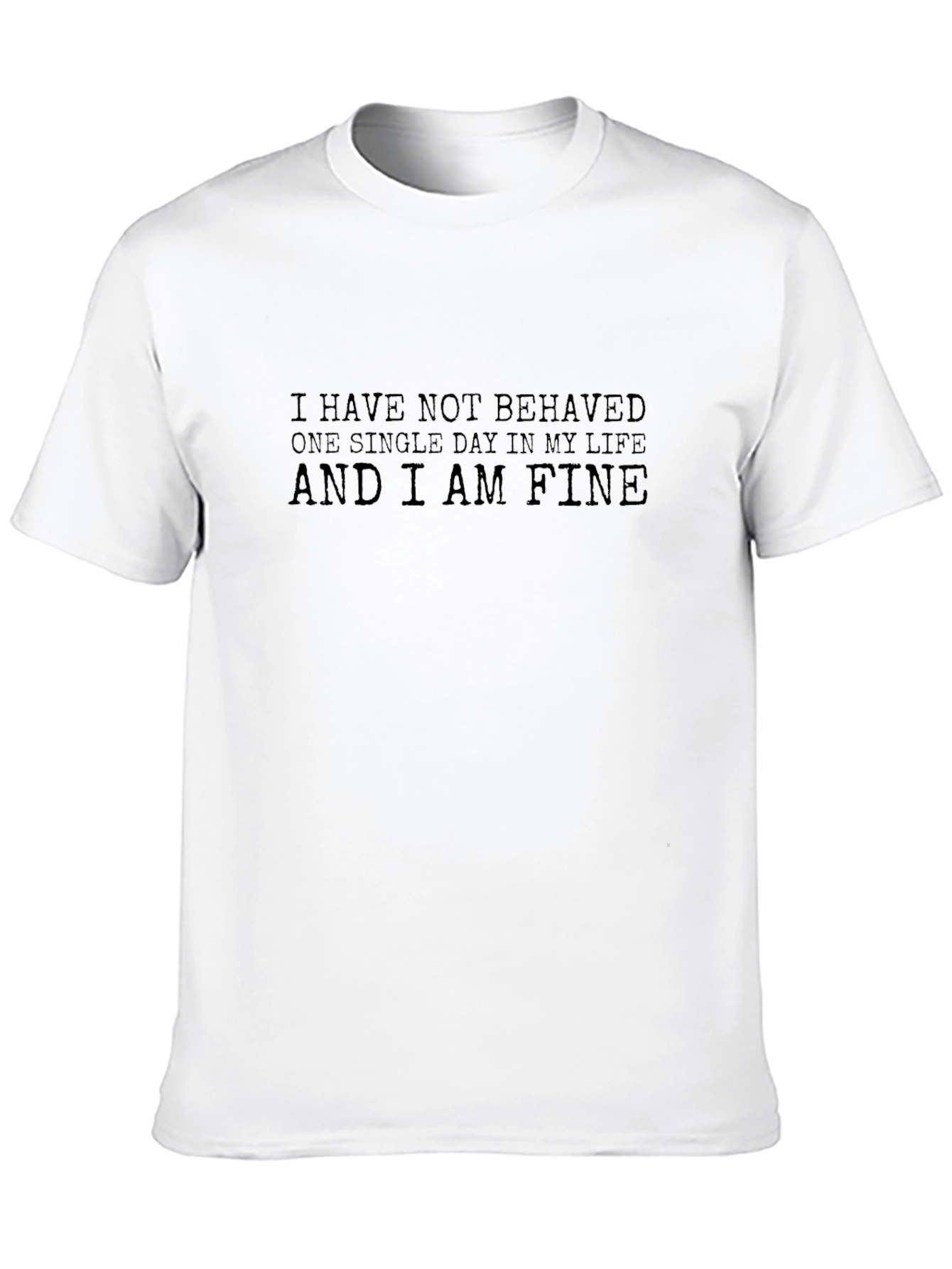 Black Rebellious Statement Tee - 'I Am Fine' Slogan view 10