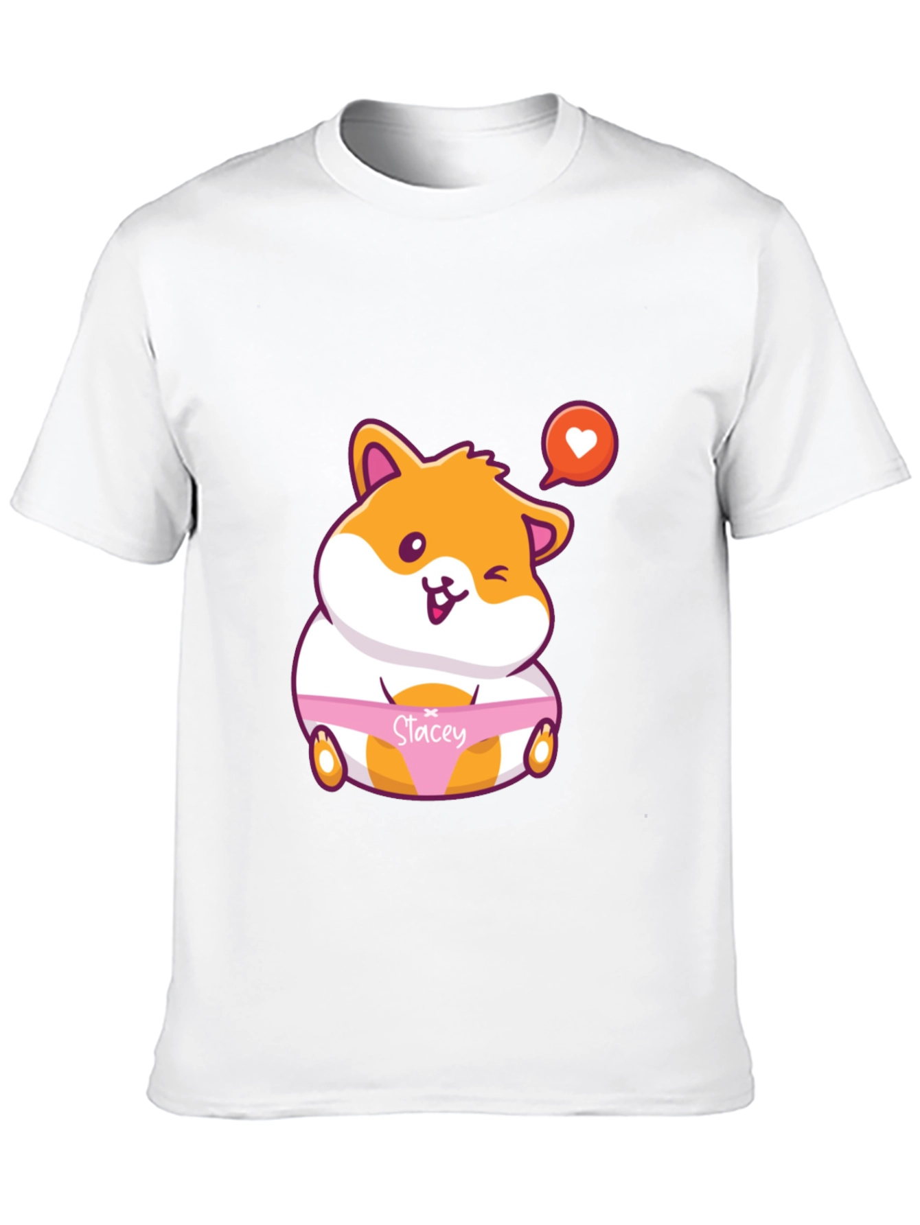 Black Cute Hamster 'Stacey' Graphic T-Shirt view 10