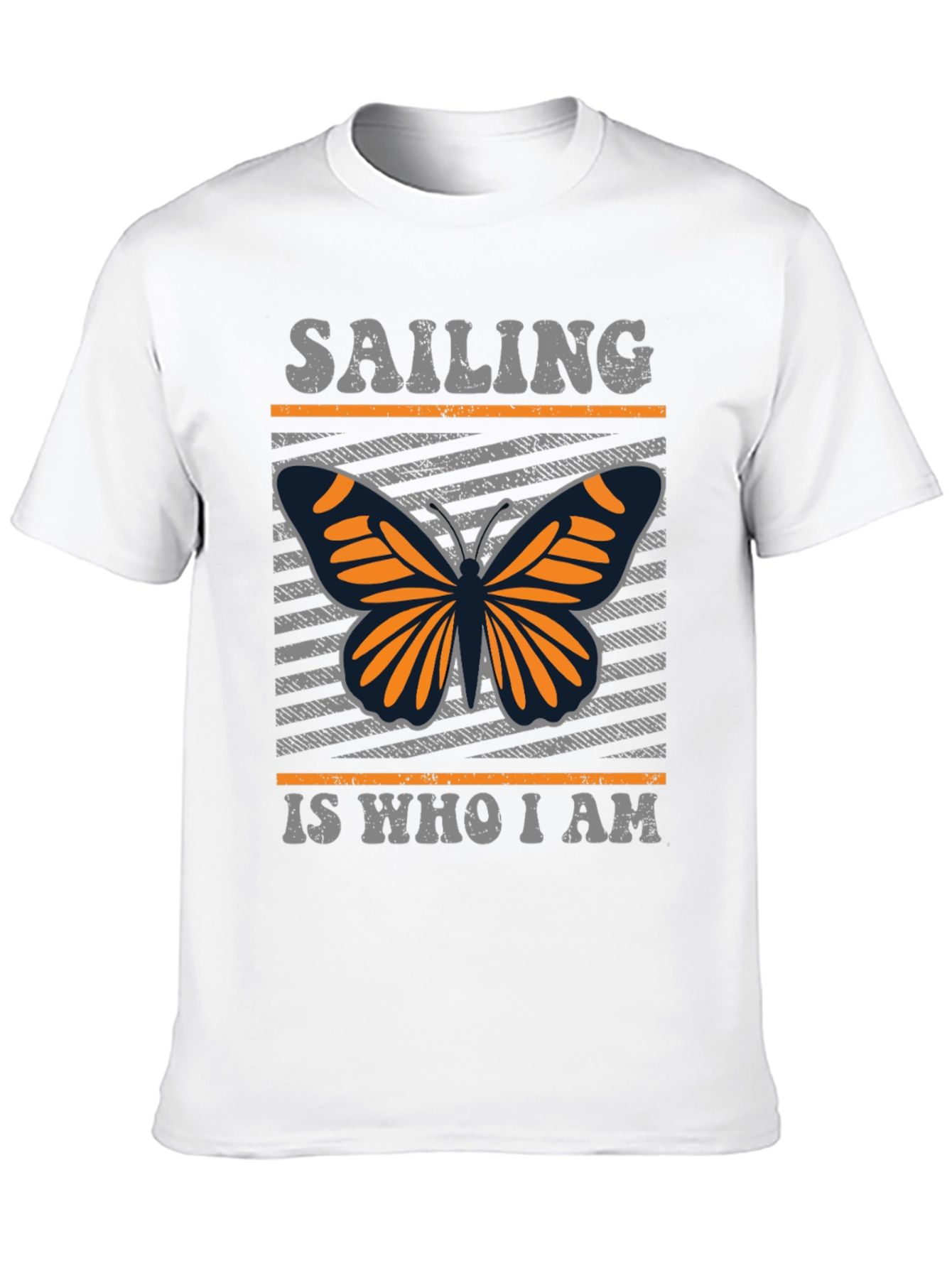 Black Sailing Butterfly T-Shirt - Unique Design Tee view 10