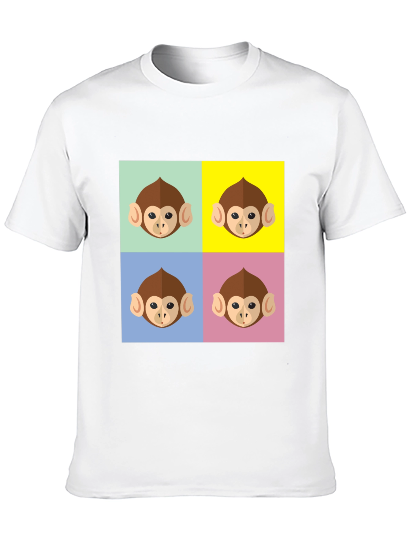 Black Funky Monkey Face Pop Art Graphic T-Shirt view 10