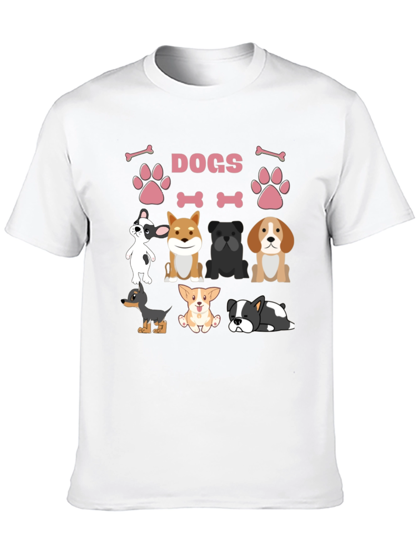 Black Cute Dogs Graphic Print T-Shirt view 10