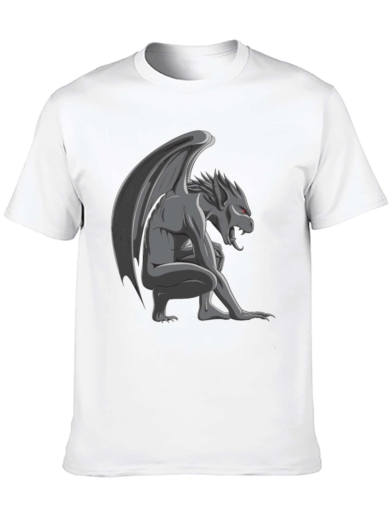 Black Gargoyle Graphic Tee - Black Cotton T-Shirt view 10