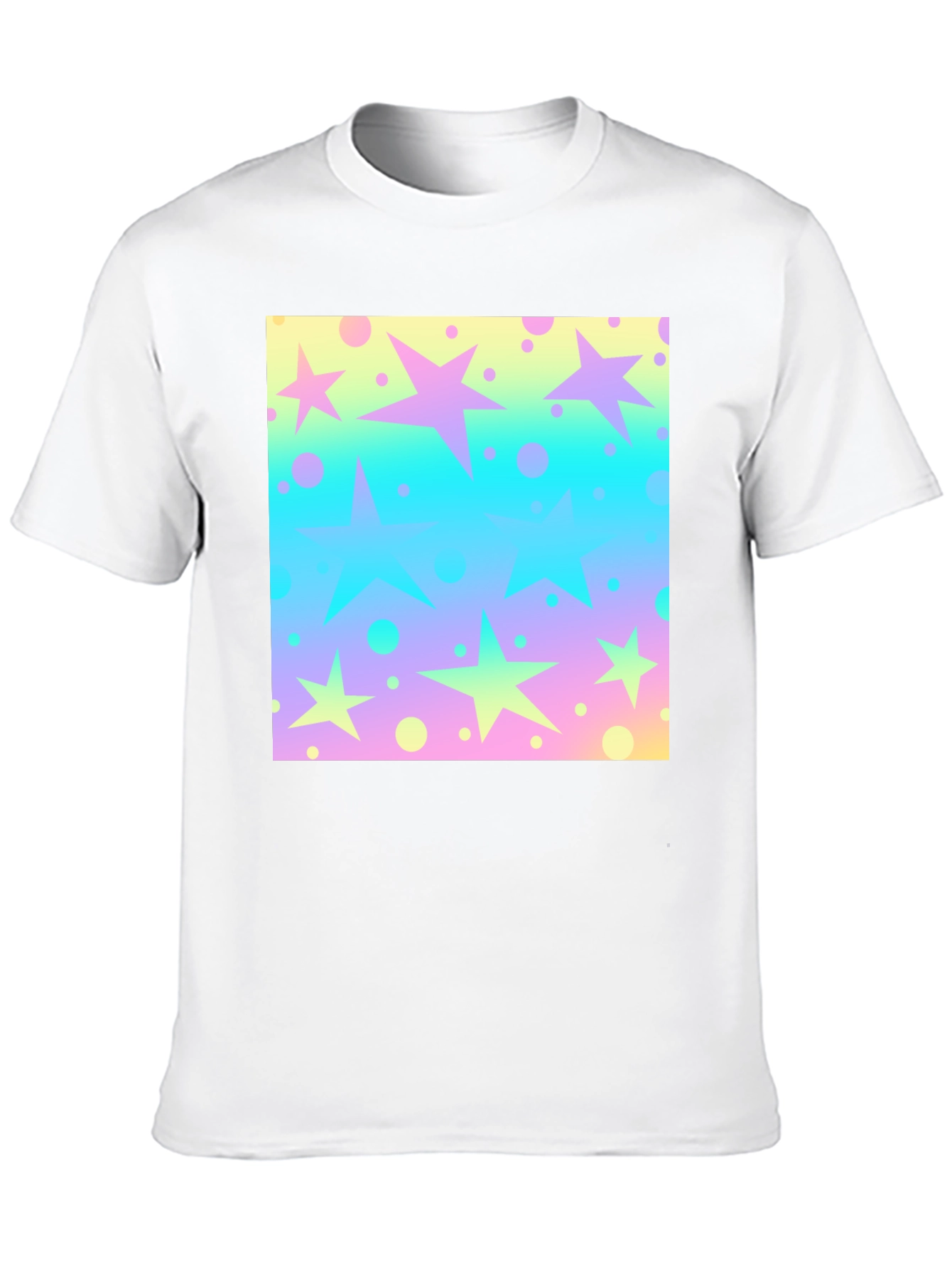 Black Starry Pastel Print Black T-Shirt view 10