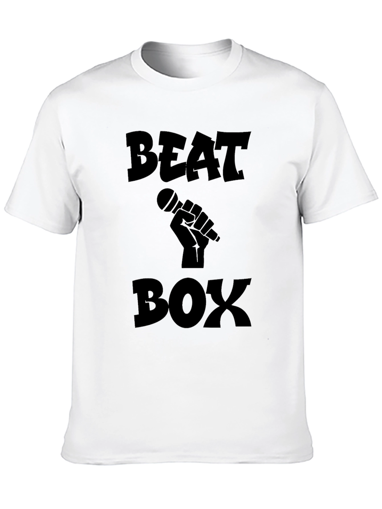 Black Beat Box Graphic Tee - Black Crew Neck T-Shirt view 10