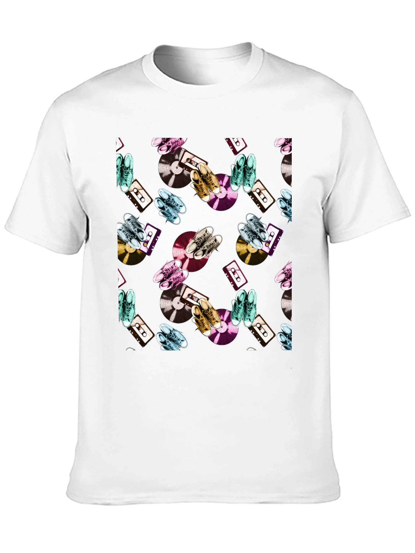 Black Retro Pattern T-Shirt view 10