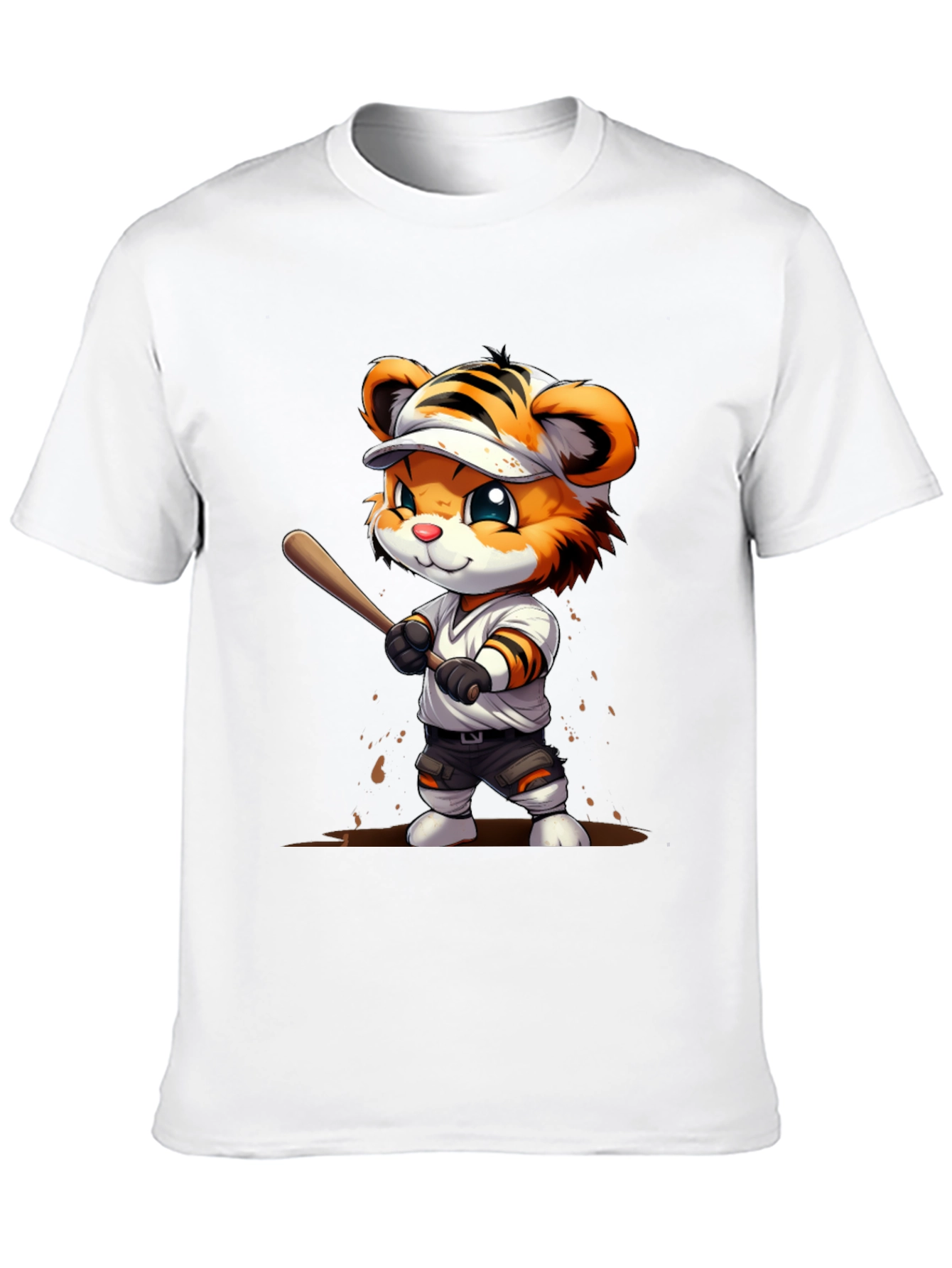 Black Tiger Baseball Player Graphic Tee view 10