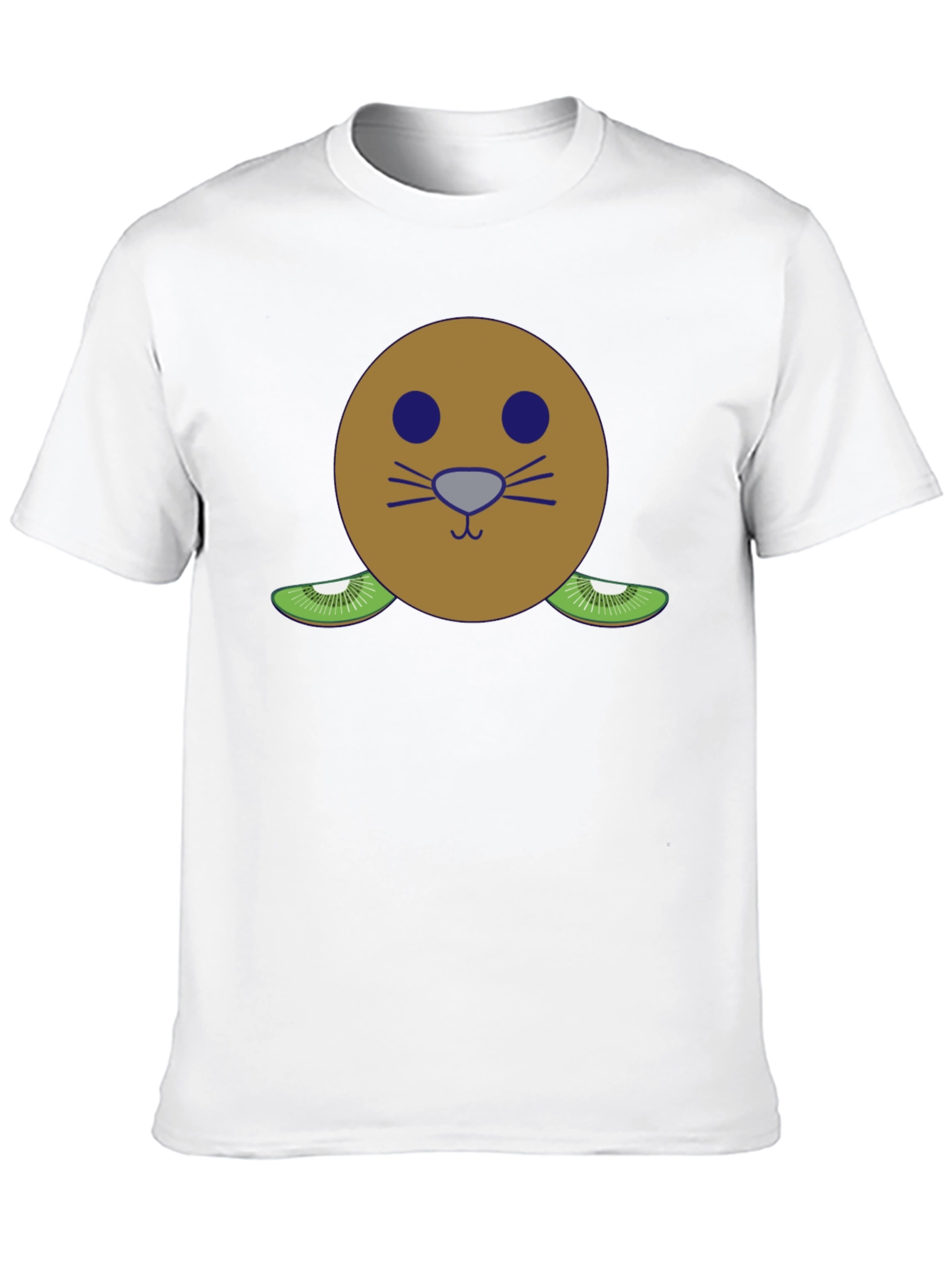 Black Kiwi Fruit Face T-Shirt - Funny Graphic Tee view 10