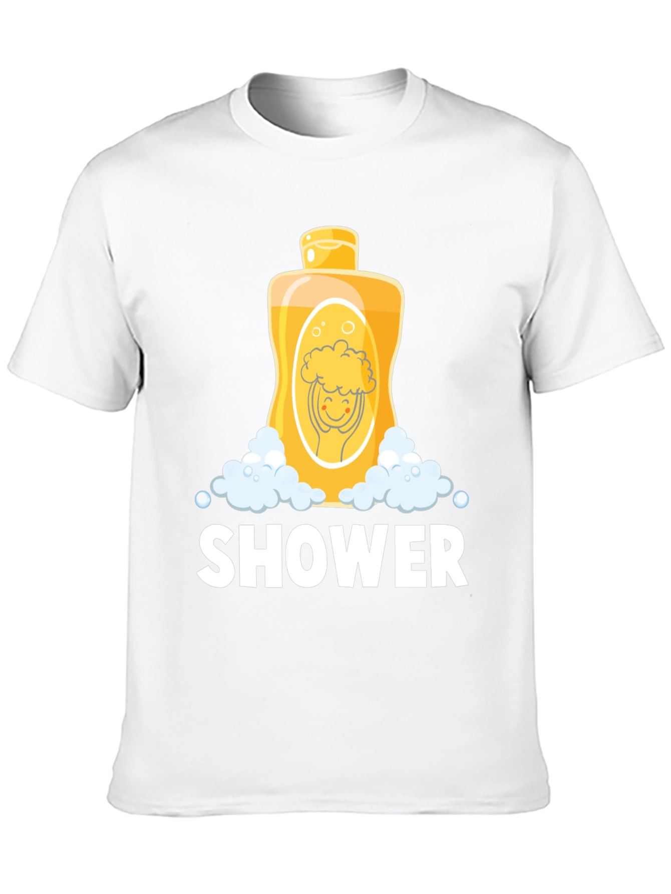 Black Shower Time Fun T-Shirt - Cartoon Design view 10