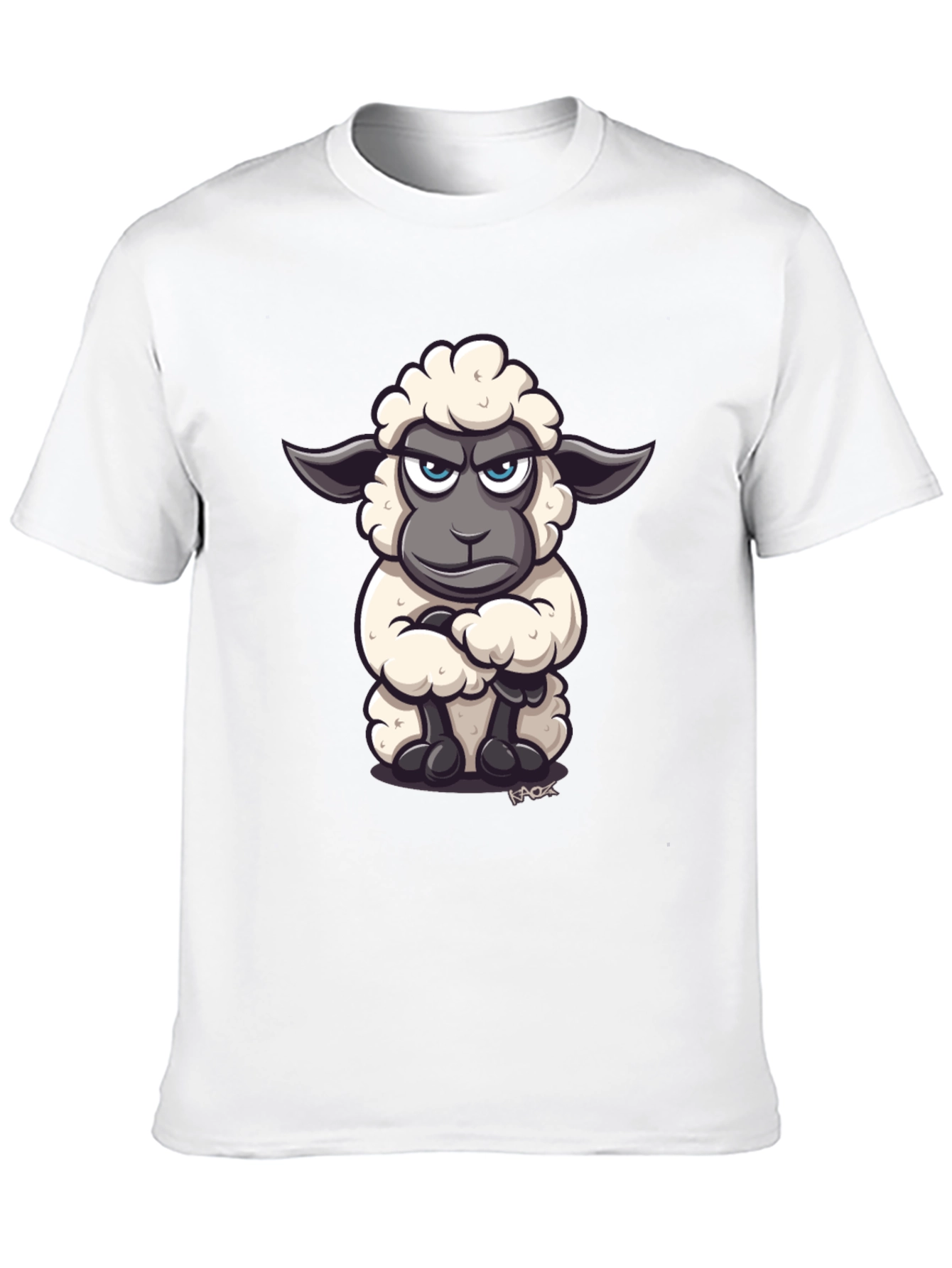 Black Grumpy Sheep Graphic Tee - Unique Cartoon Design view 10