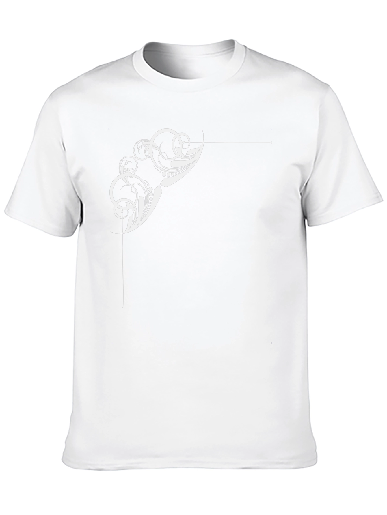 Black Stylish Black T-Shirt with Abstract White Design view 10