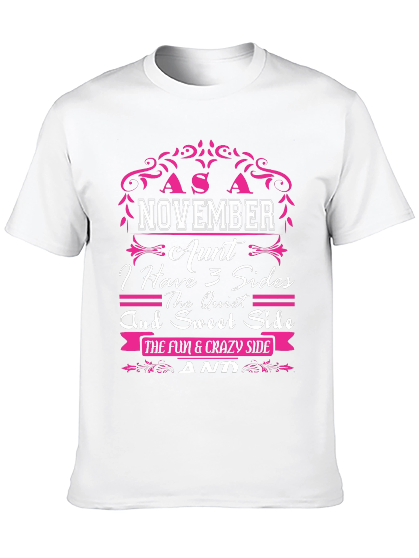 Black November Aunt T-Shirt - 3 Sides view 10