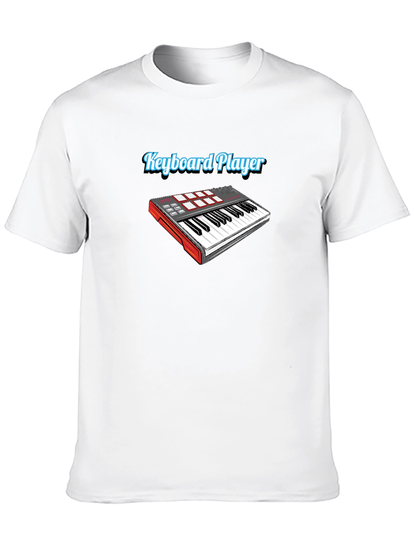 Black Keyboard Player Black T-Shirt view 10