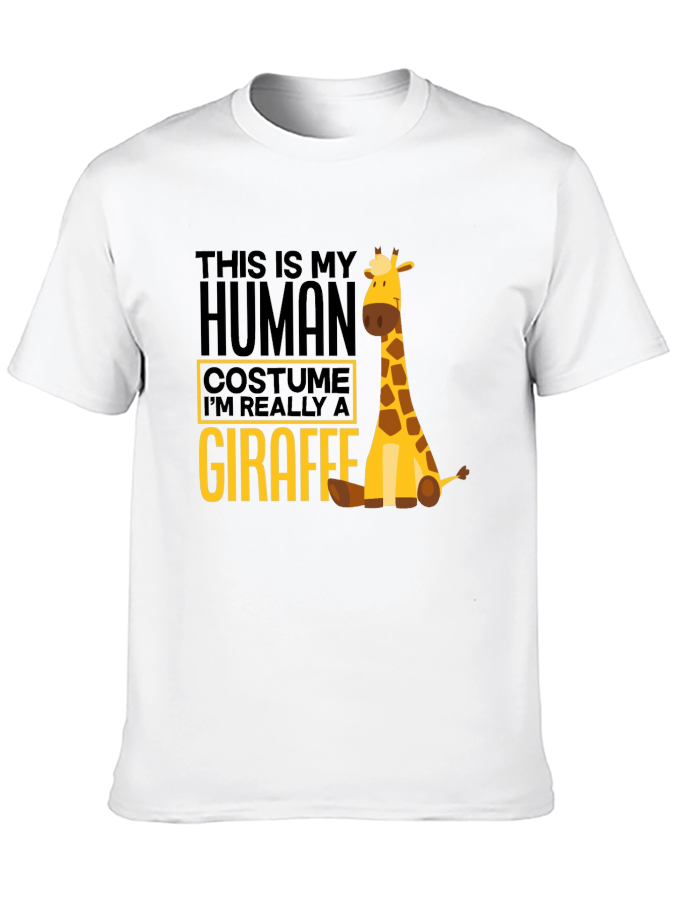 Black Human Costume Giraffe T-Shirt - Funny Animal Tee view 10