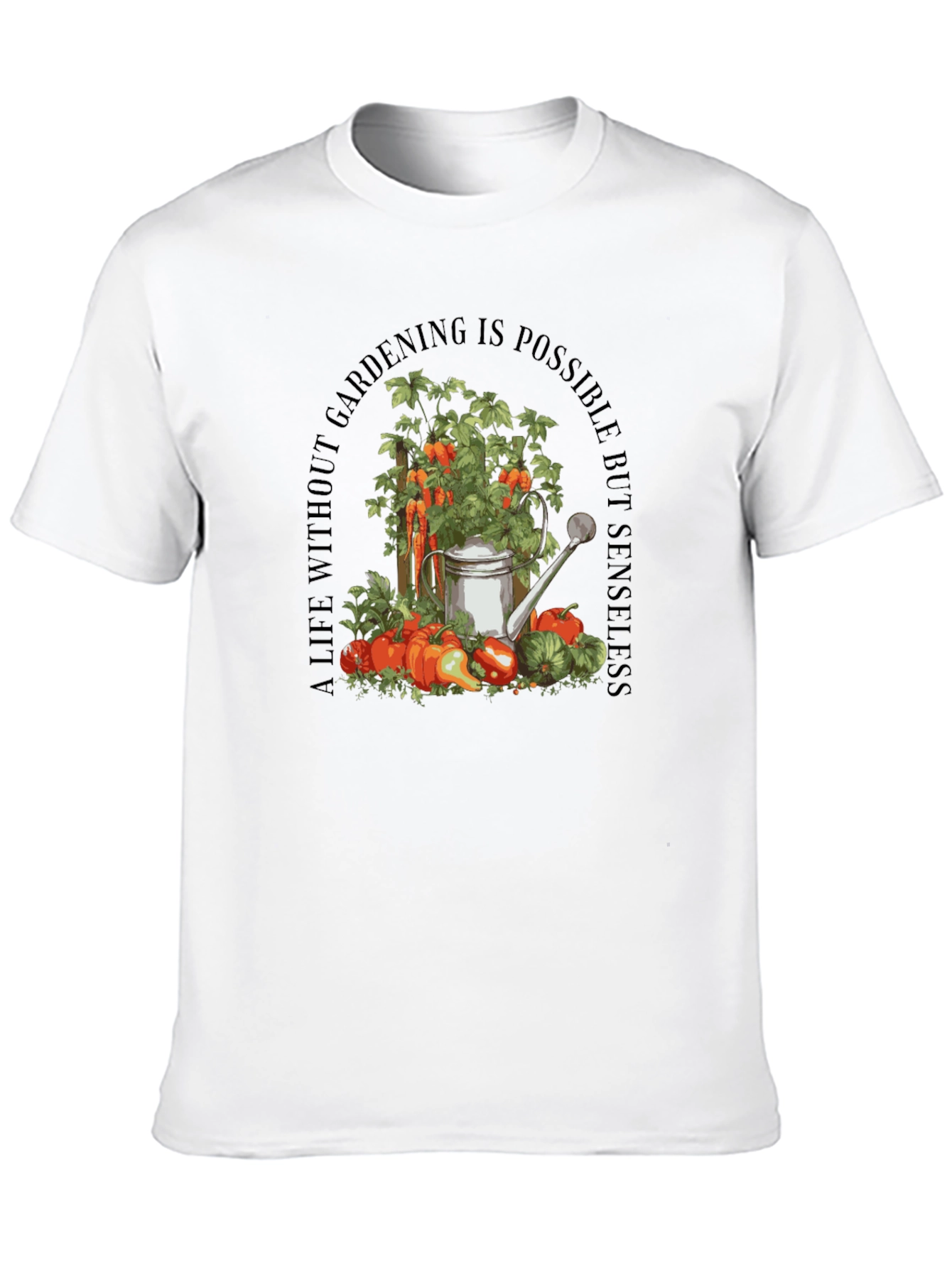 Black Gardening Theme Black T-Shirt view 10