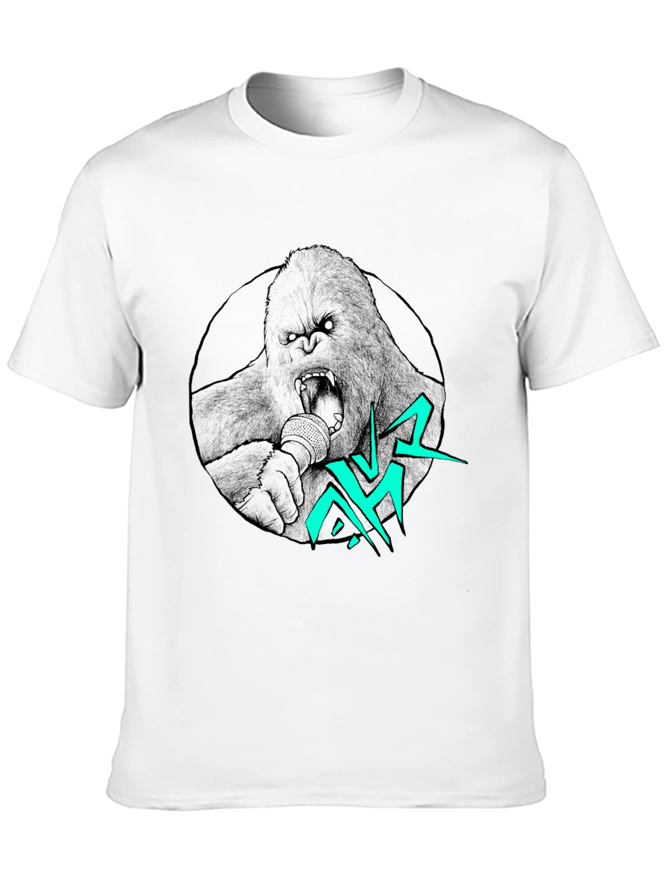 Black Gorilla Singer Graphic Print Black T-Shirt view 10