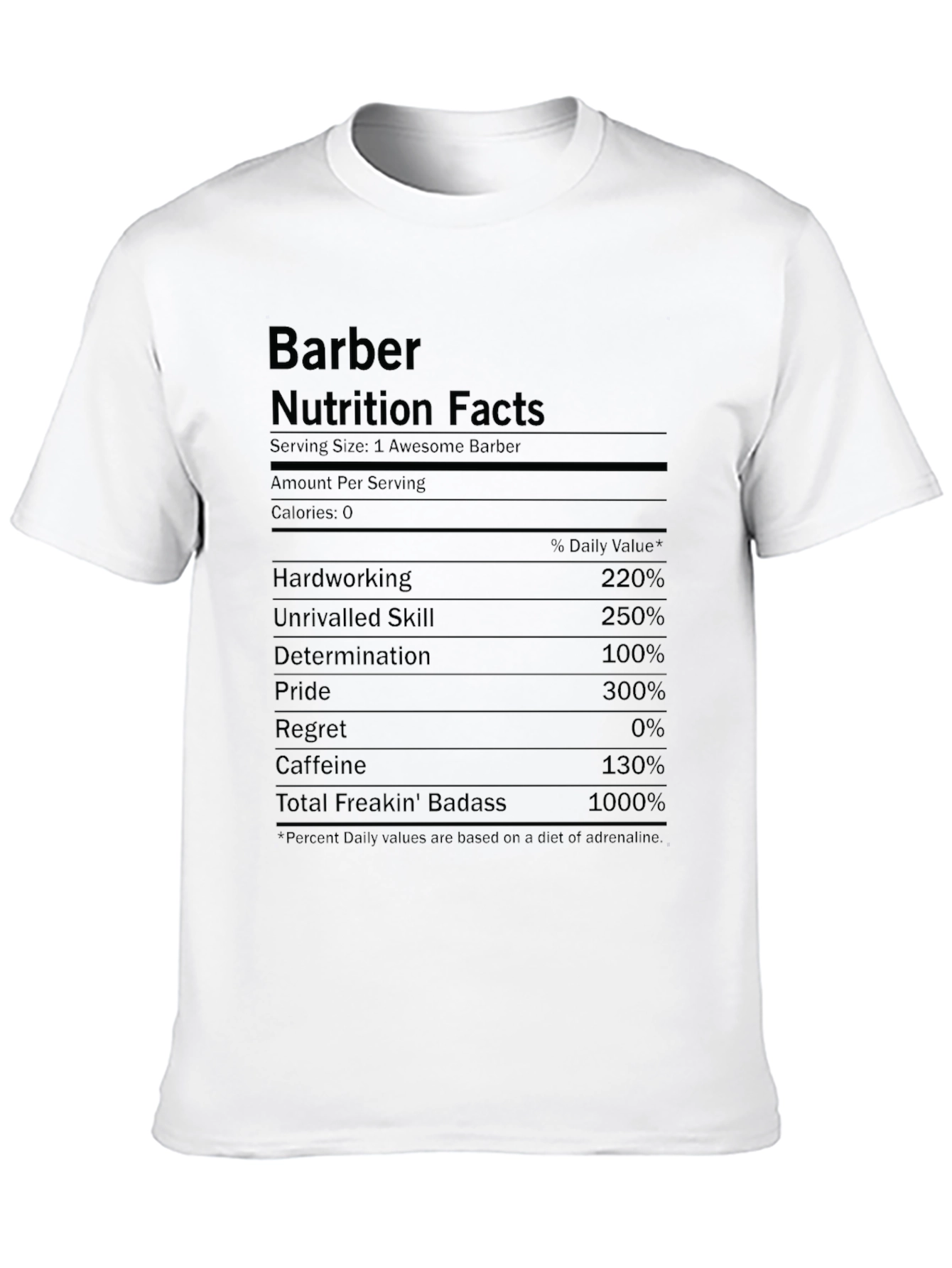 Black Barber Nutrition Facts T-Shirt Funny Barber Gift view 10